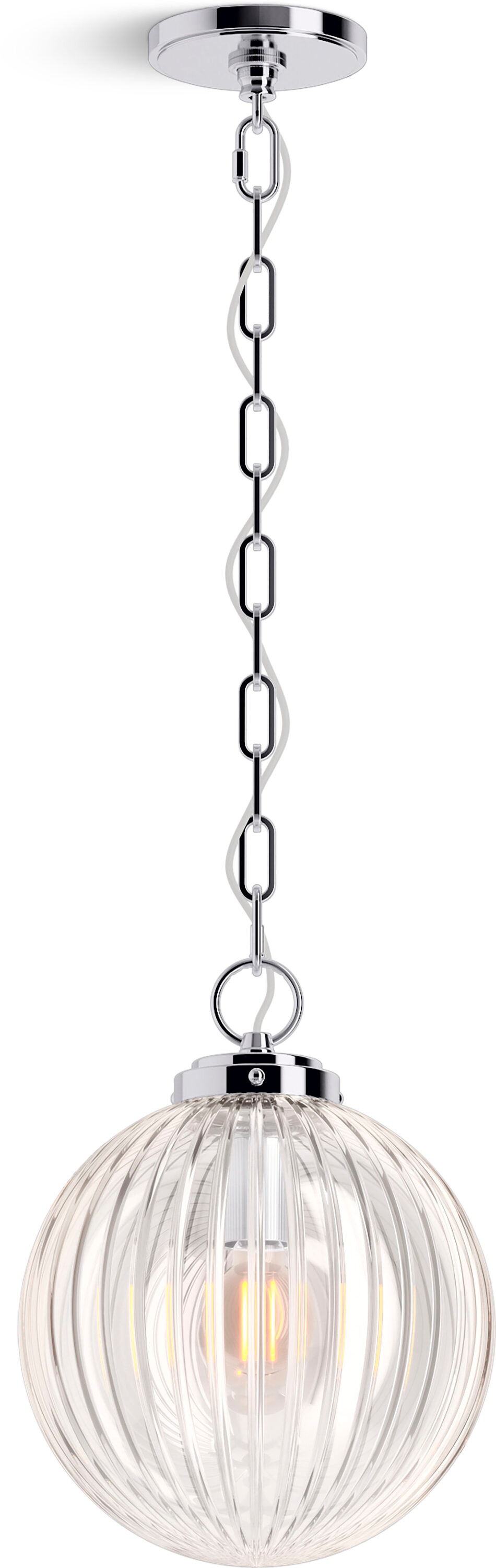 Embra 10" Glass and Chrome Pendant Light