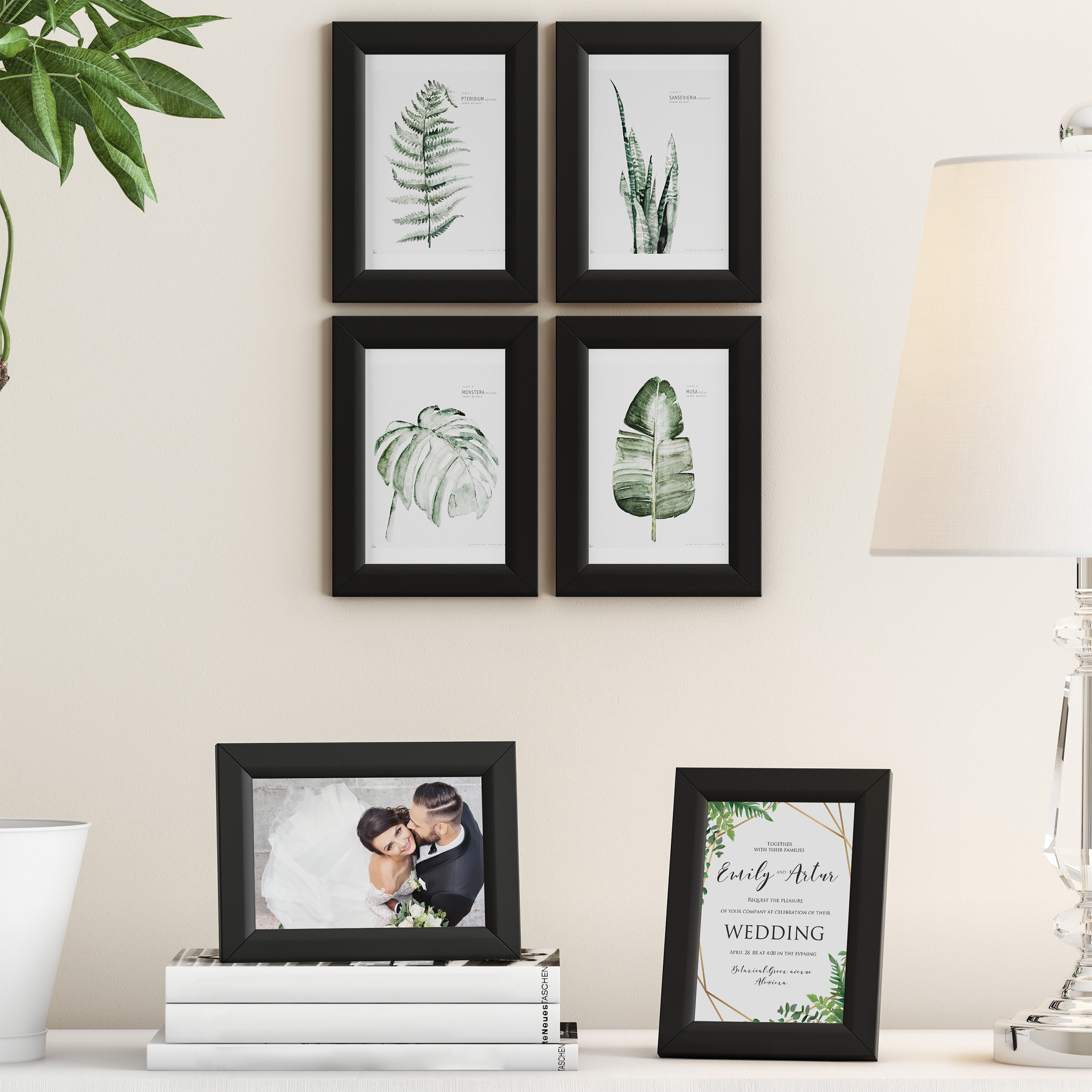 Hastings Home 167604DGA 6 -Pack Black Wood ( Set ) Picture frame