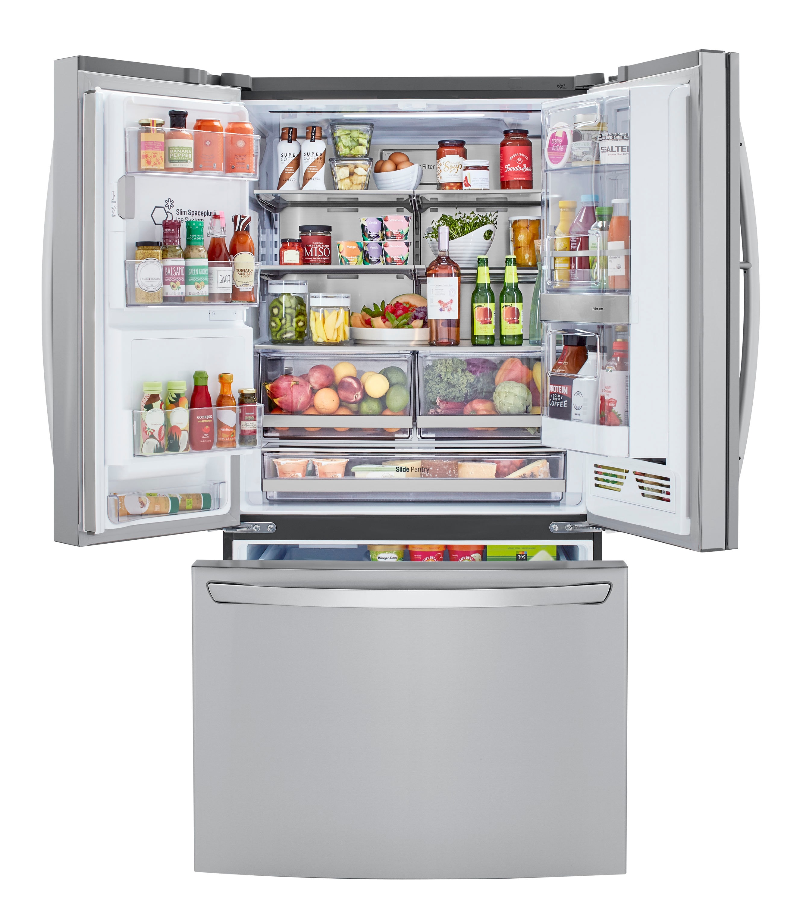 LG Touchscreen Smart Wi-Fi Enabled 29.7-cu ft 4-Door French Door  Refrigerator with Ice Maker and Door within Door (Fingerprint Resistant  Steel) ENERGY STAR at