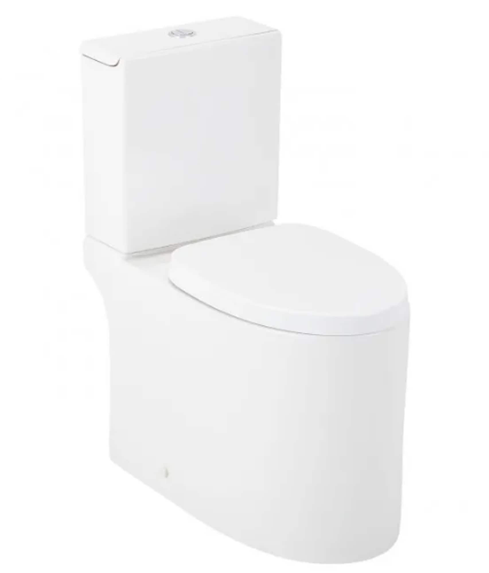 Signature Hardware 480485 Kerrick White Elongated Standard height Soft Close 2-piece Toilet 12-in Rough-In WaterSense 1.6 GPF