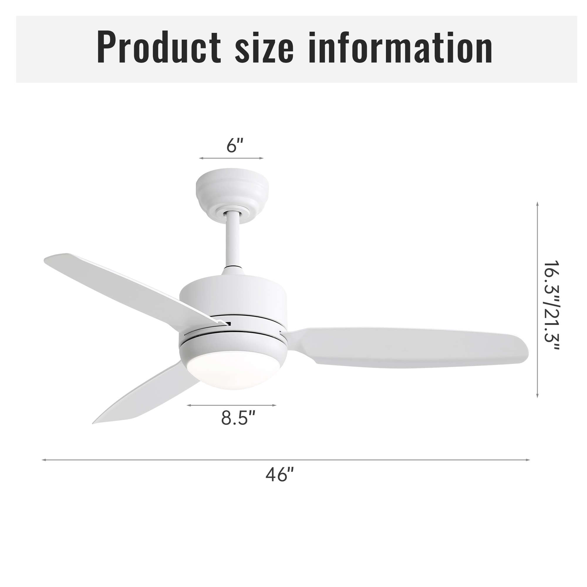 WELLFOR KBSE-001WH Ceiling-Fans - View #5