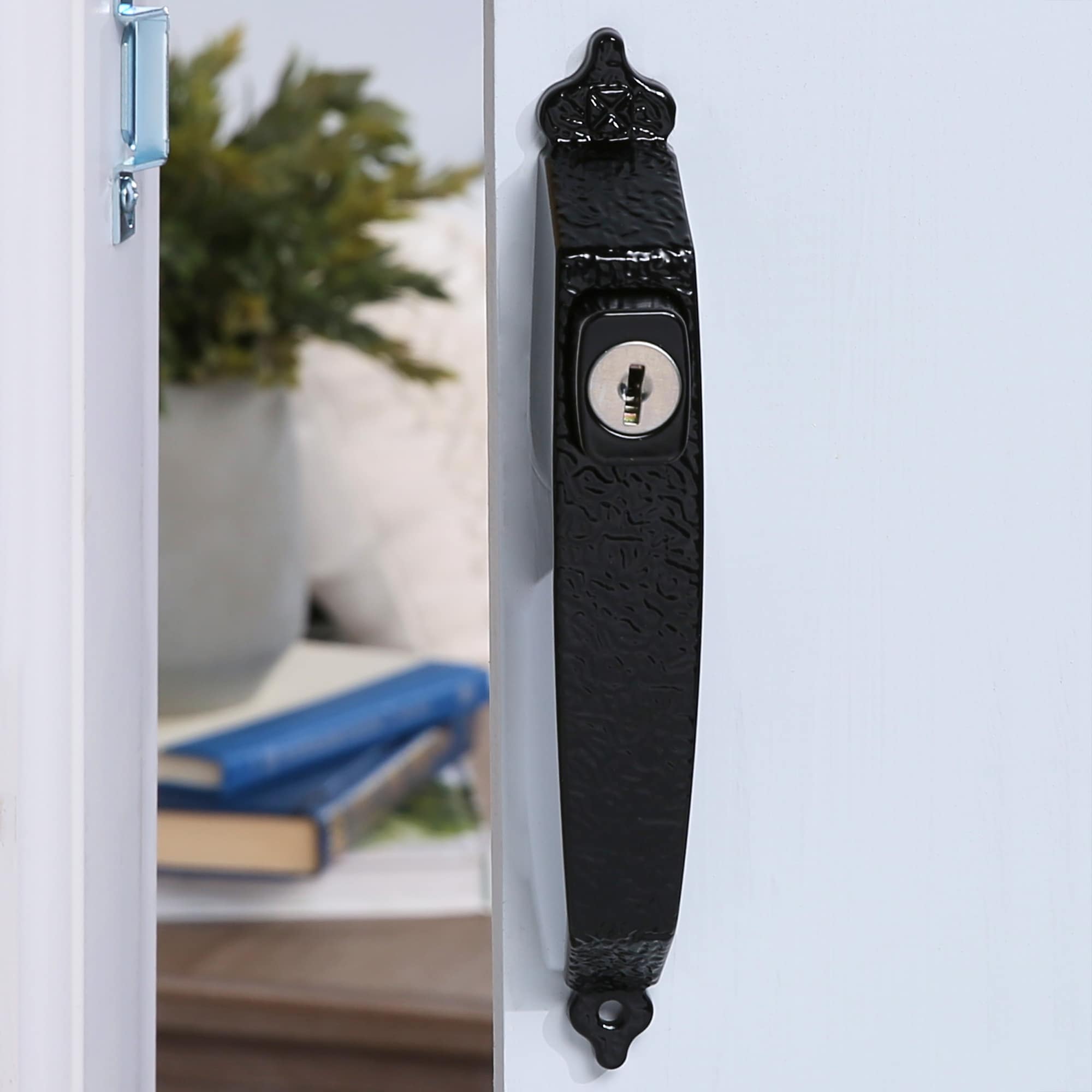 WRIGHT PRODUCTS Black Lockable Screen/Storm Door Replacement Handleset