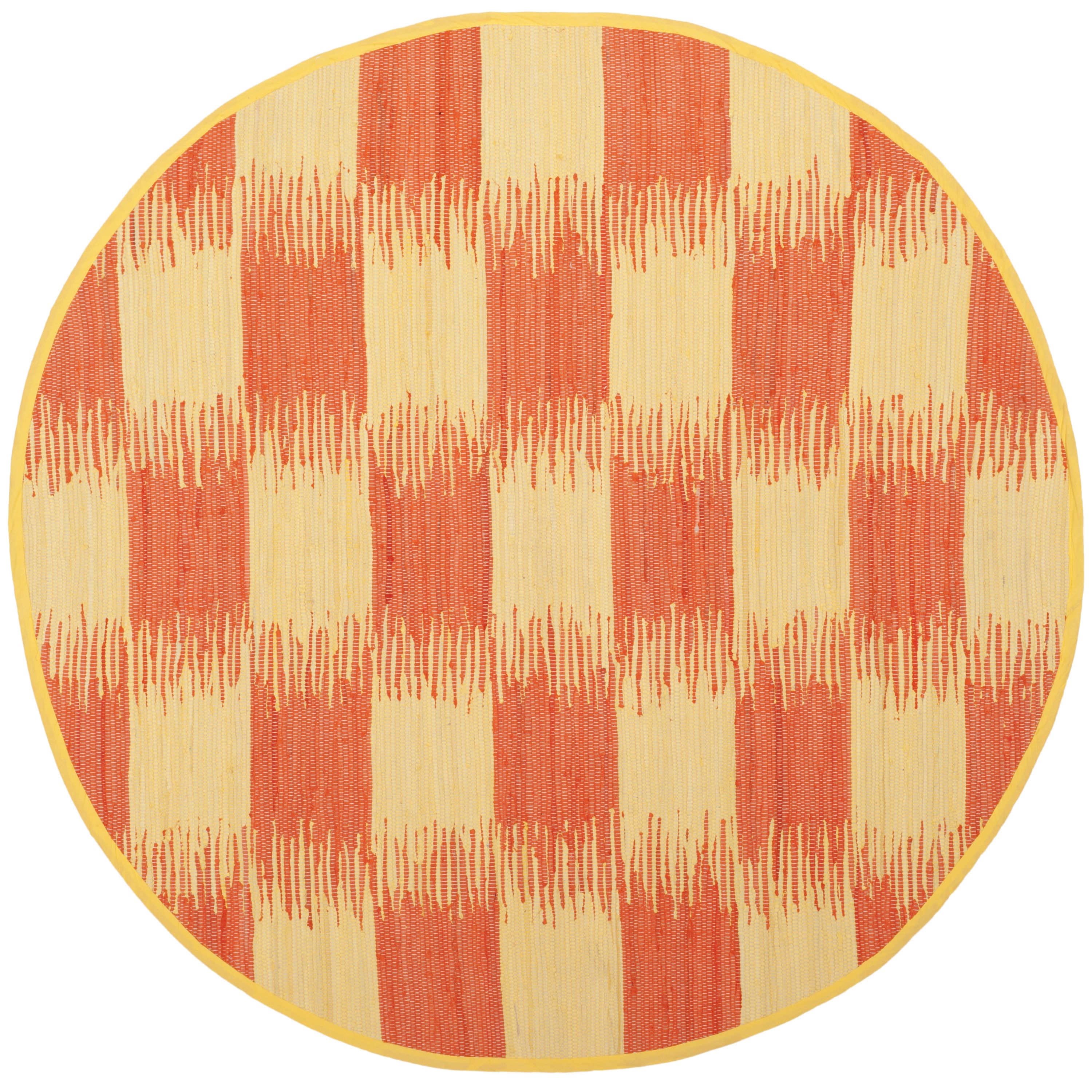 Safavieh MTK721C-6R Montauk Orford 6 x 6 (ft) Cotton Yellow/Orange Round Indoor Coastal Area rug
