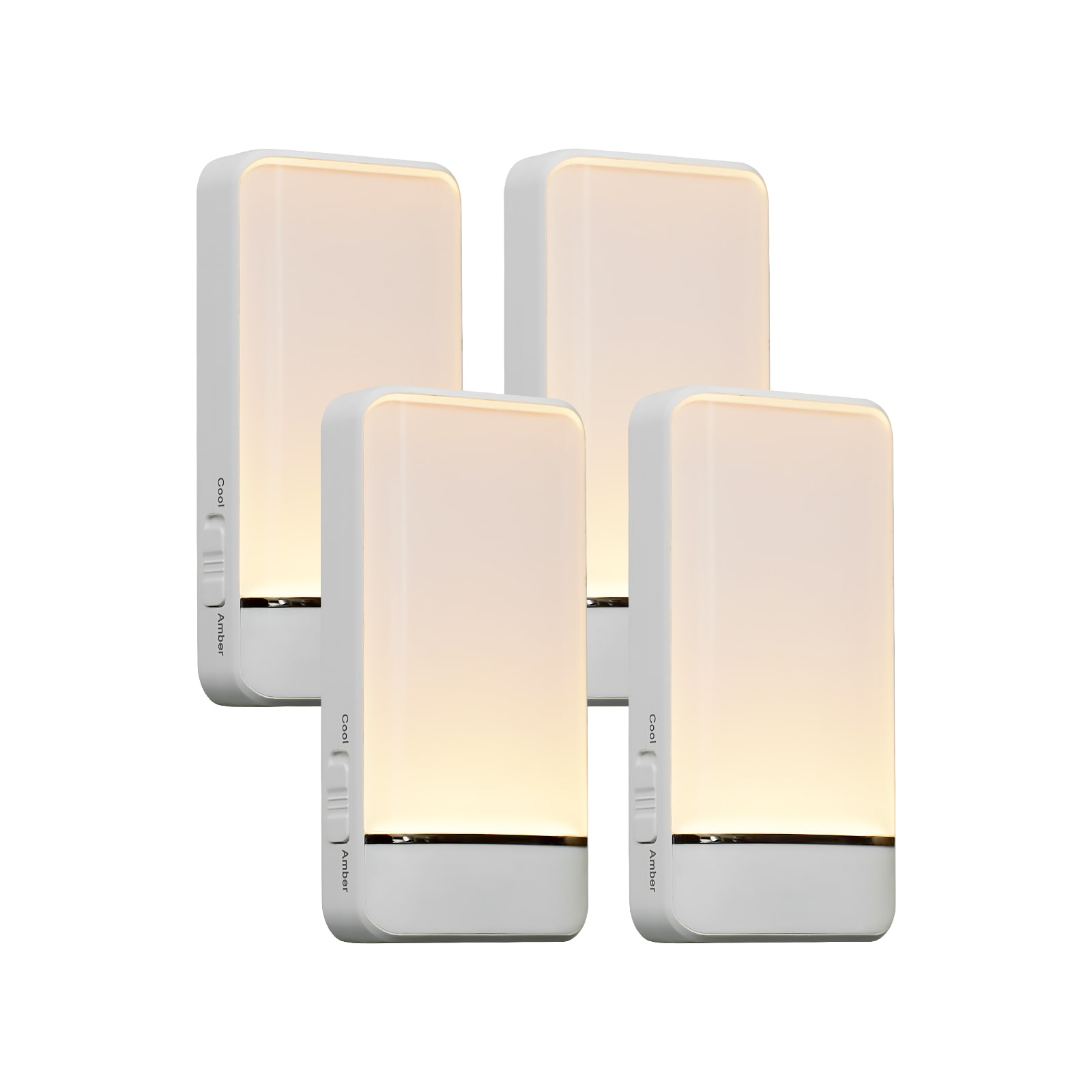 Dawnrise 4 -Pack White LED Motion Sensor Auto On/Off Night Light