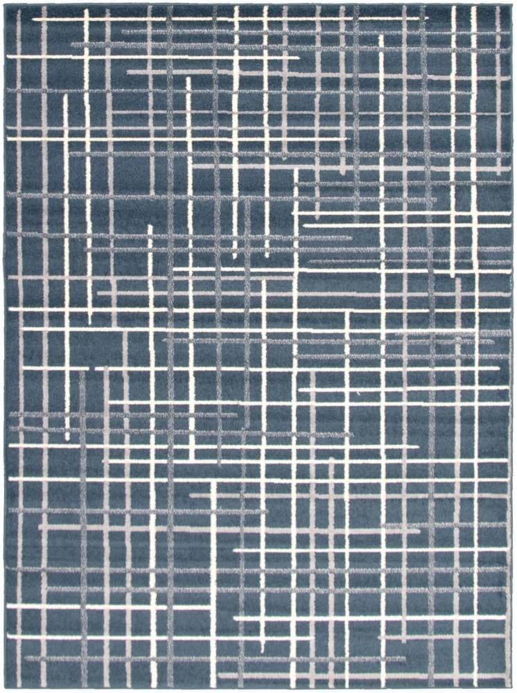 ECARPETGALLERY 315525 Tessa 5 x 7 (ft) Loomed Polypropylene Cream Gray Petrol Rectangular Indoor Bohemian/Eclectic Area rug