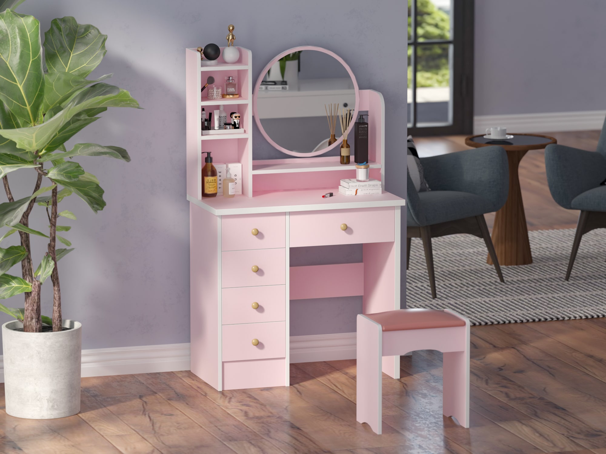 FUFU&GAGA LJY-WFKF210095-02 Bedroom-Vanities - View #2