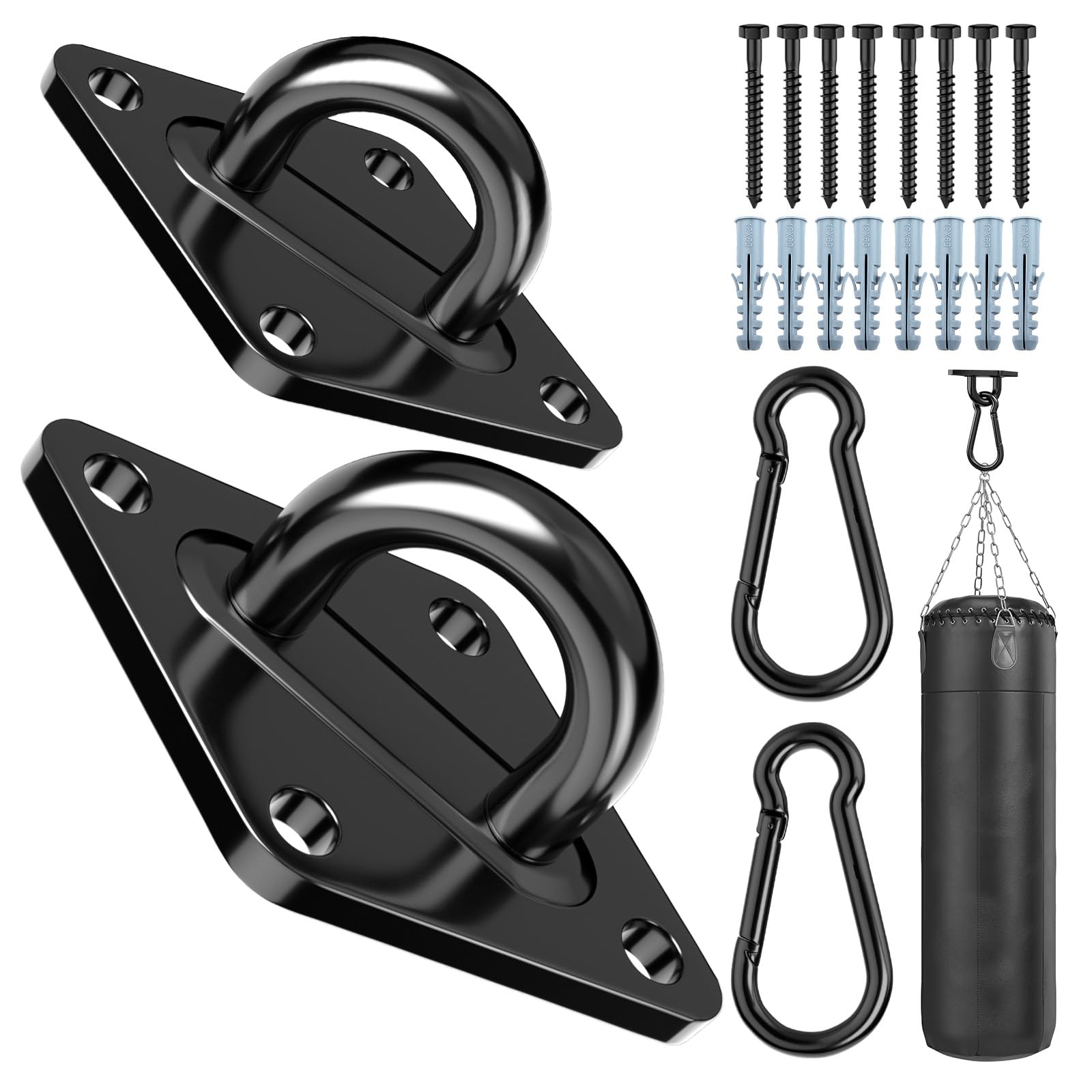 Etokfoks -  Stainless Steel Hammock Hanging Kit Rust Resistant 1700 Lbs Capacity Heavy Duty Hooks...
