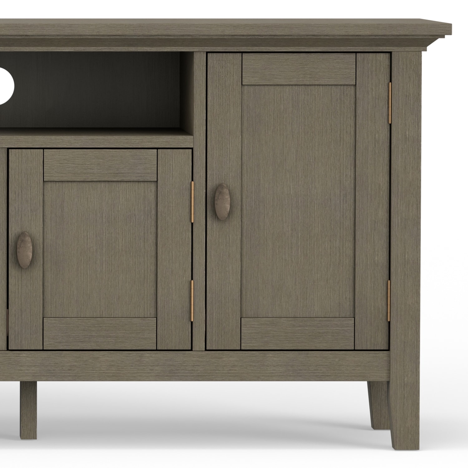 Farmhouse Grey Solid Wood 72" TV Media Stand with Cabinets
