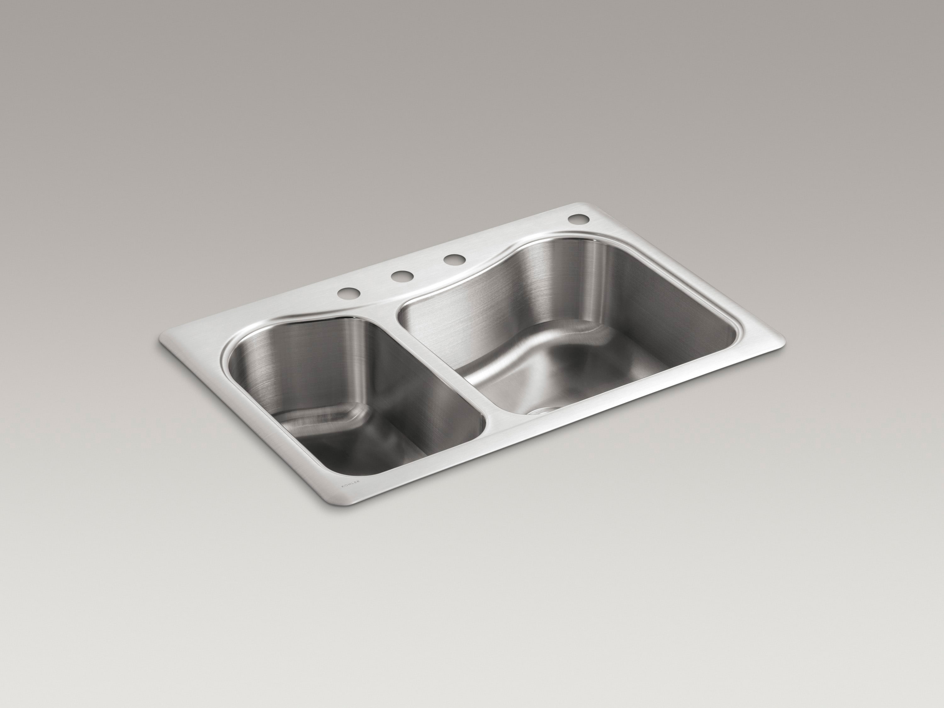 Kohler Staccato Drop In 33 In X 22 In Stainless Steel Double Offset