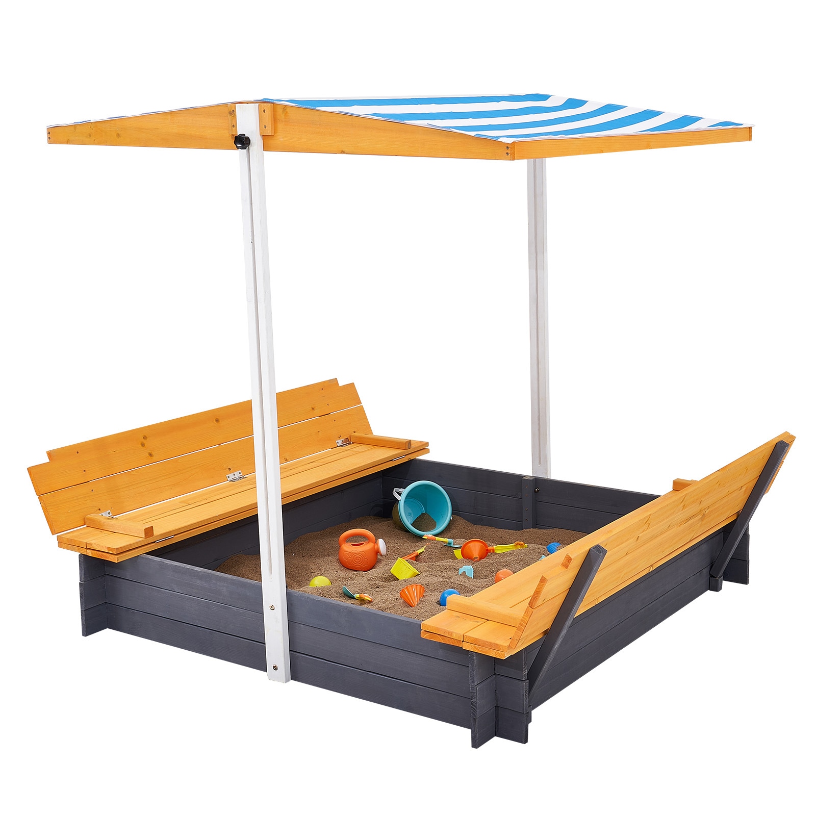 VEVOR SXMZFXYDP000PE7MZV0 57.3-Inches x 47.2-Inches Brown Square Wood Sandbox