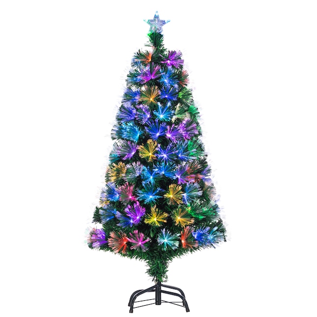 STAR SHAPE LED FIBRE OPTIC PRE-LIT COLOUR CHANGING ARTIFCIAL CHRISTMAS XMAS TREE