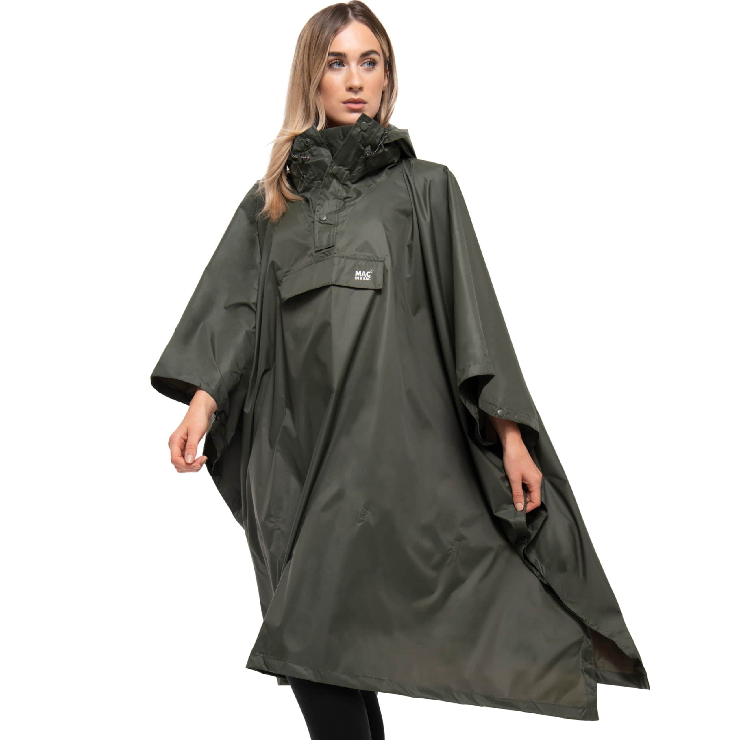 Mac In a Sac MIAS-PONCHO-KHAKI Jackets-Coats - View #3