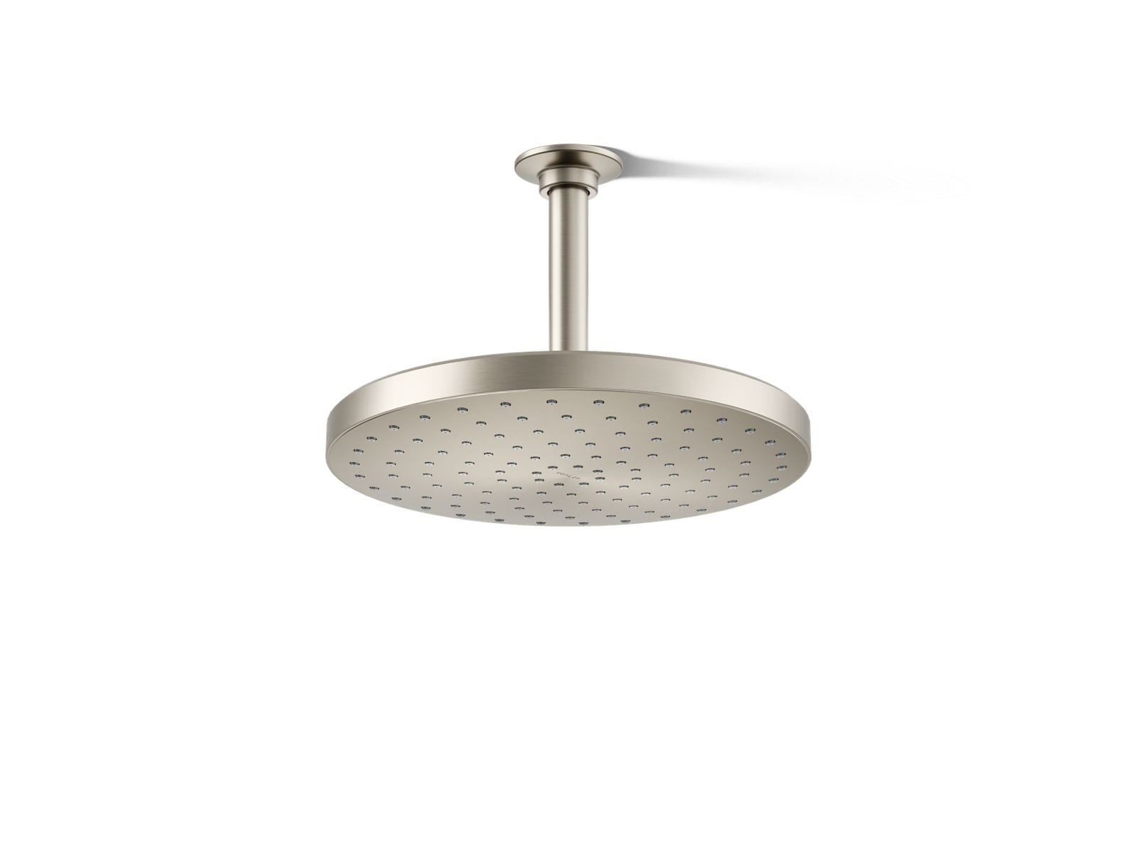 KOHLER 76465-Y-BN Awaken 1 -Spray Vibrant Brushed Nickel 9.88-in Round Fixed High Pressure Rain Shower Head 2.5 GPM