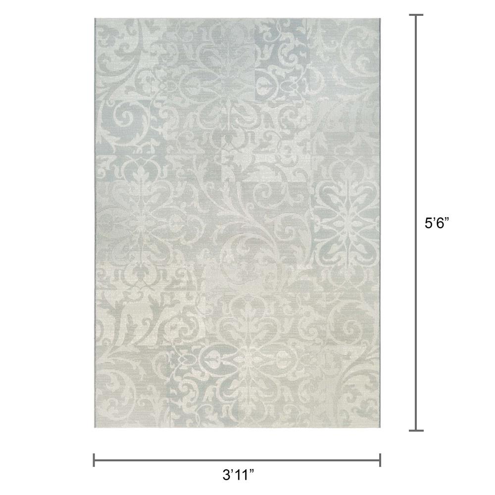 Marina Pearl Champagne 3' x 5' Flat Woven Synthetic Area Rug