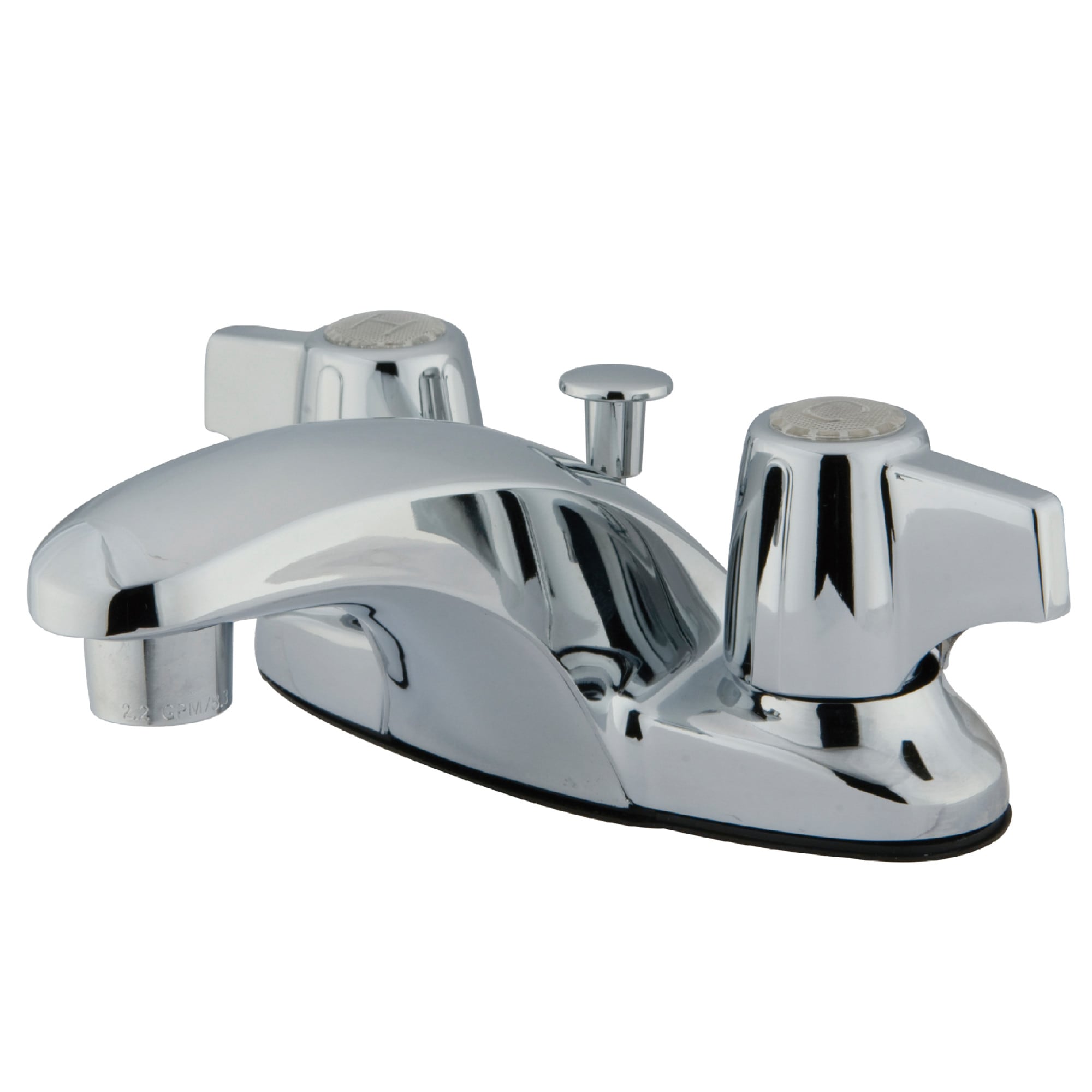 Elements of Design EB620B Magellan Polished chrome 4-in centerset 2-handle Low-arc Residential Handle Bathroom Sink Faucet with Drain