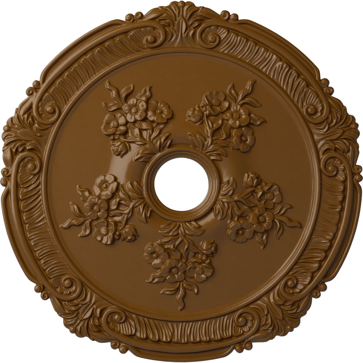 Ekena Millwork CM26ATSTF Attica with Rose 26-in W x 26-in L Painted Smokey Topaz Polyurethane Whole Ceiling Medallion