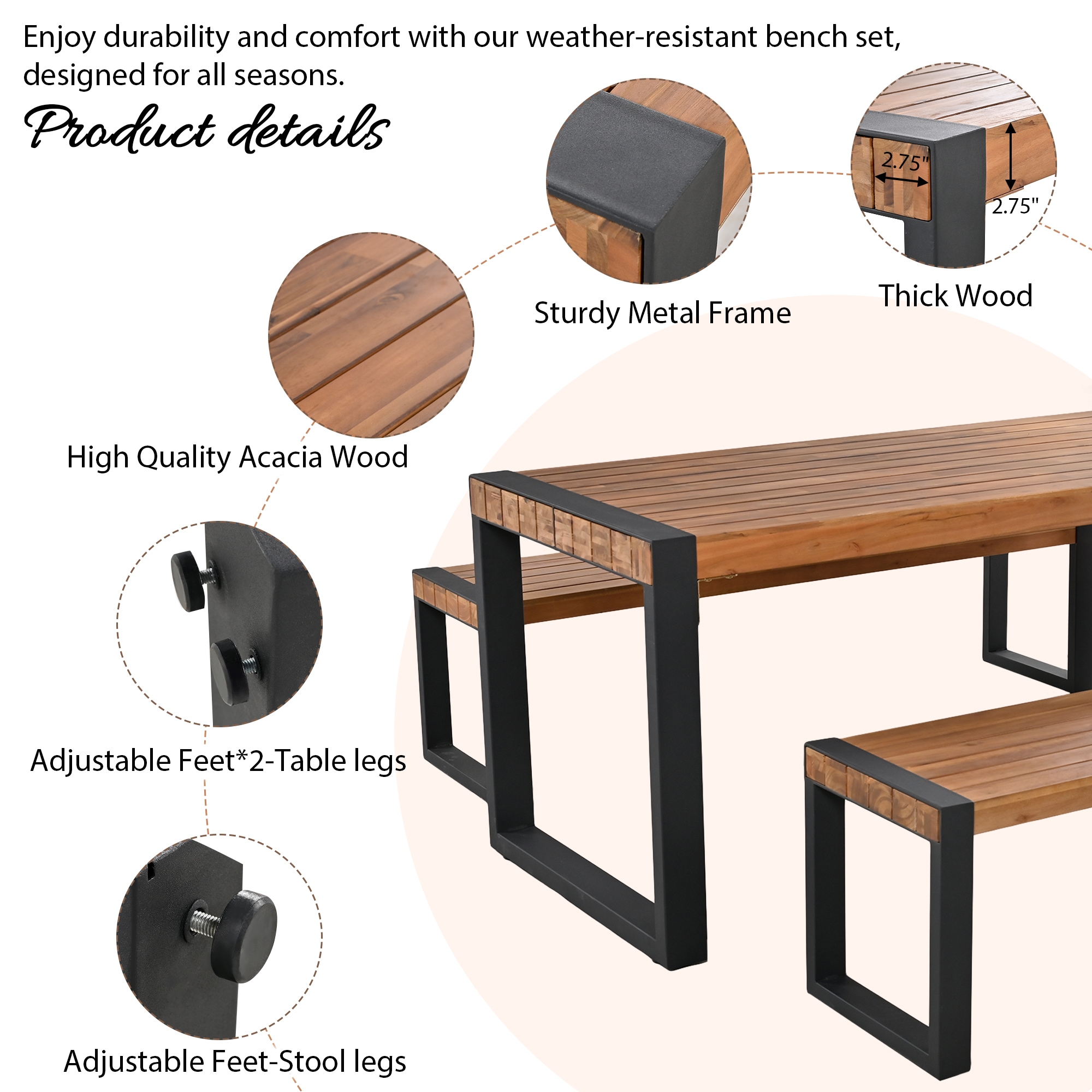 Forclover E3FW-040GR Patio-Dining-Sets - View #4