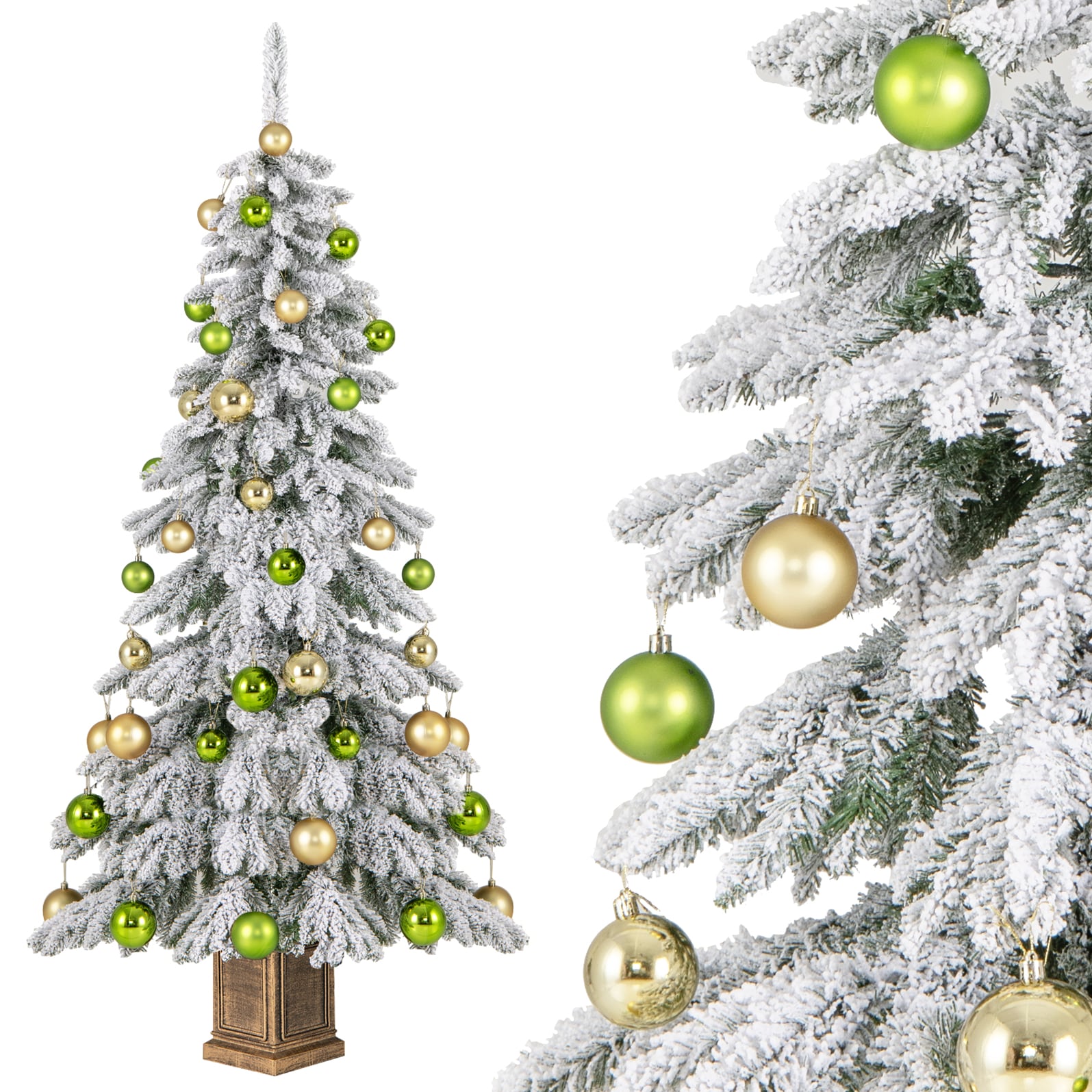 LIVIZA HYJ25074US 6-ft Slim Flocked Artificial Christmas Tree