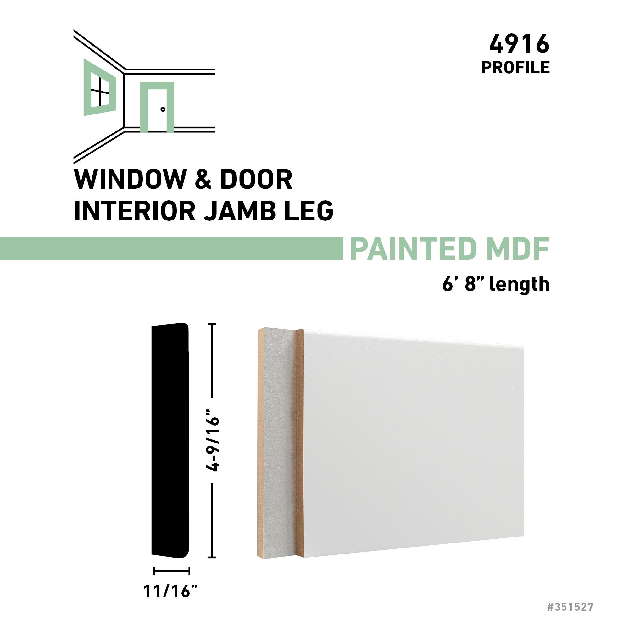 allen + roth X491668FBDWH Window-Door-Casings - View #3