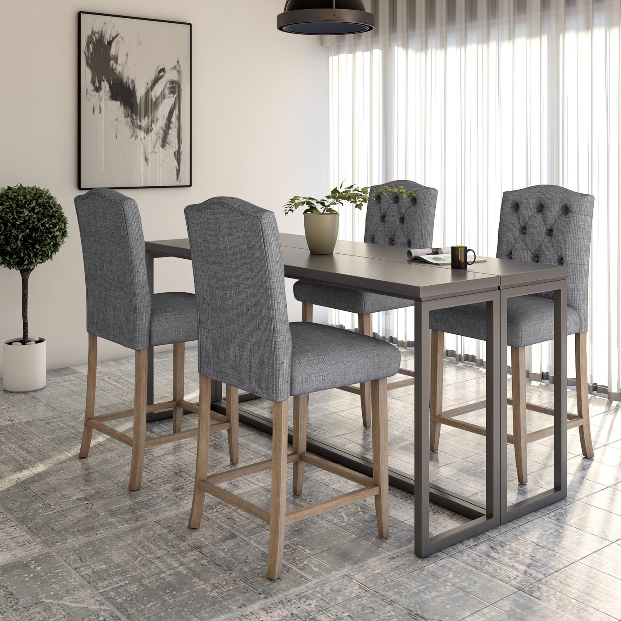 Worldwide Homefurnishings 203-157GY stools - View #3