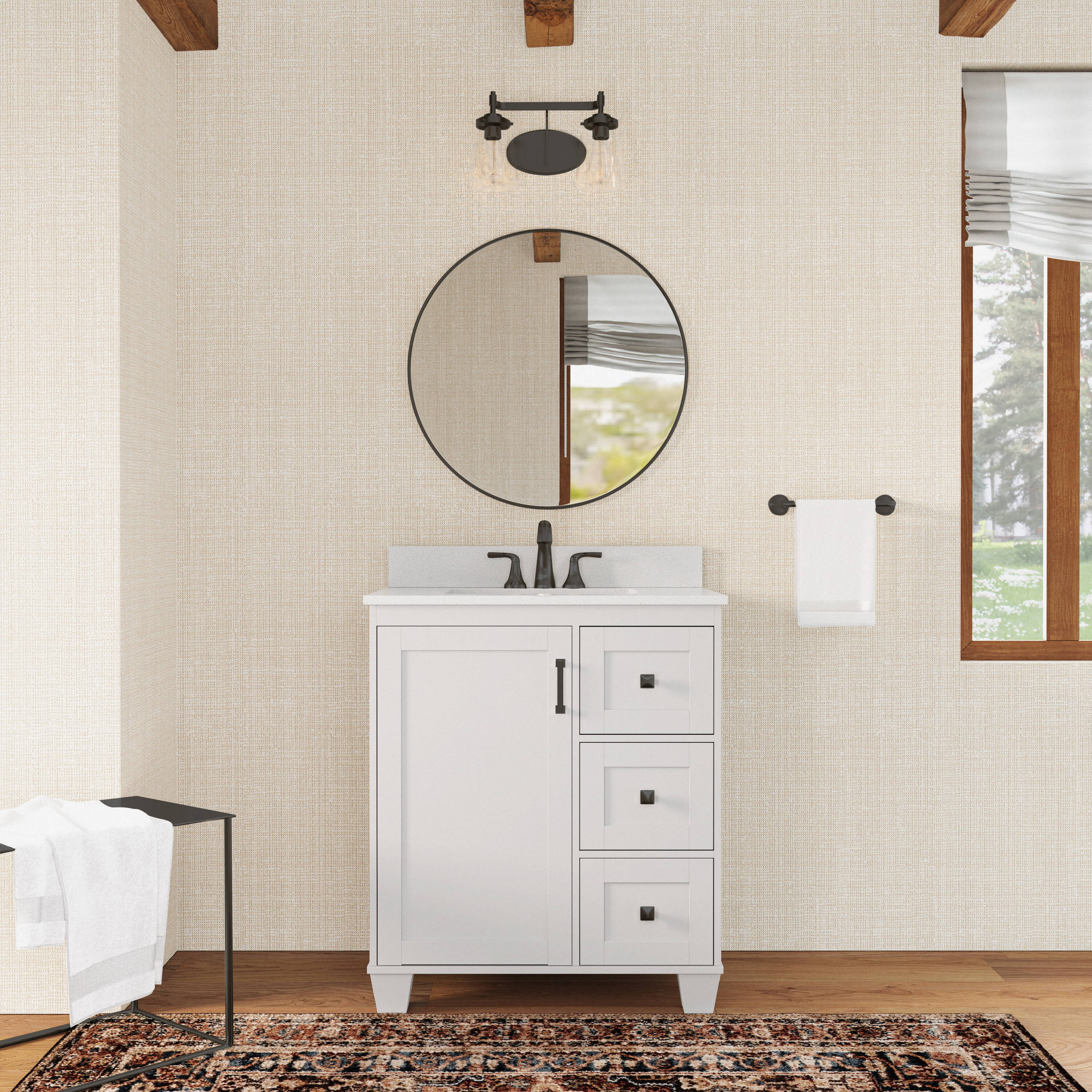 allen + roth  Rigsby White Transitional Vanity Bathroom Collection
