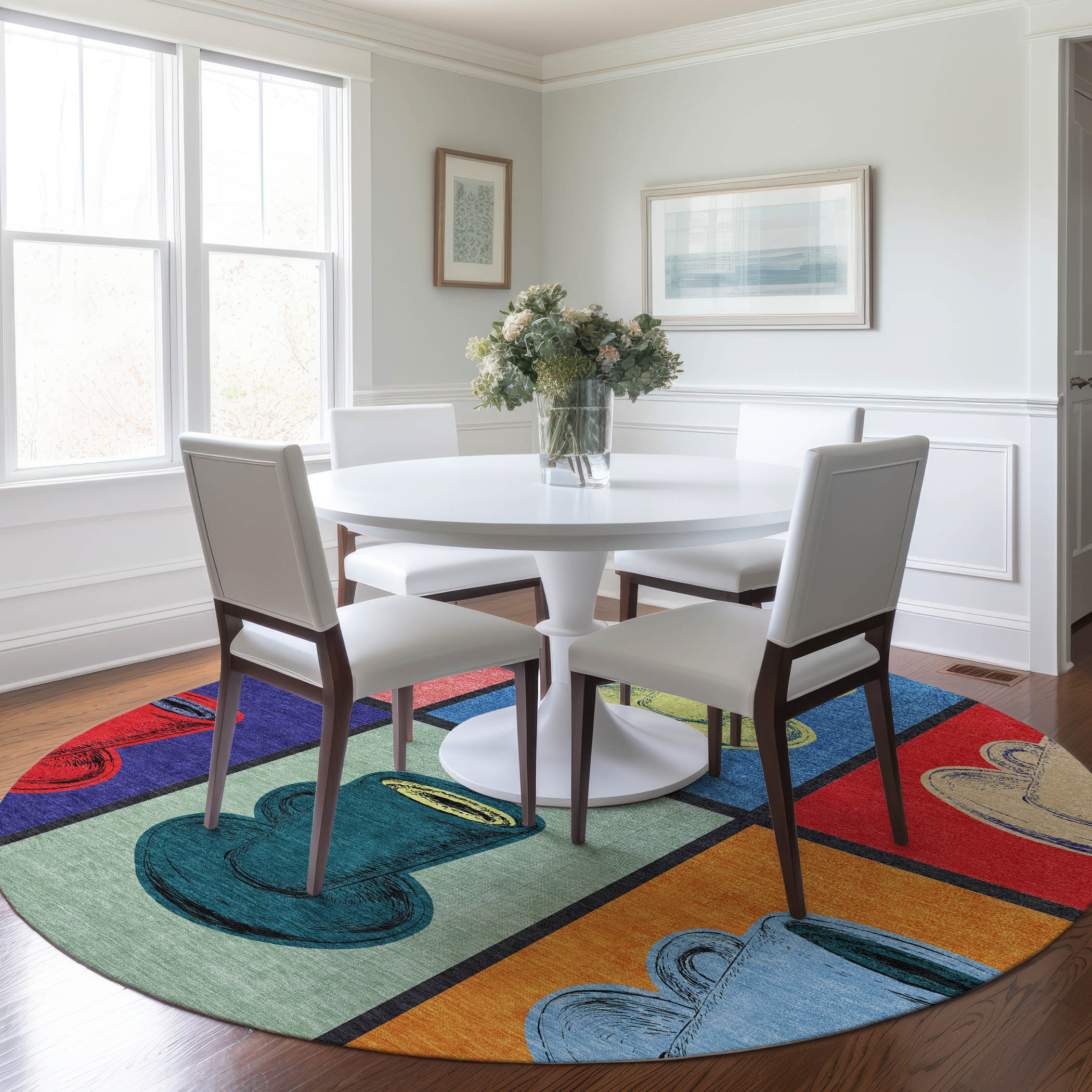 Addison Rugs AMF165KA8RO Mayfield AMF165KA 8 x 8 (ft) Loomed Polyester Kaleidoscope Round Indoor Geometric Machine washable Area rug