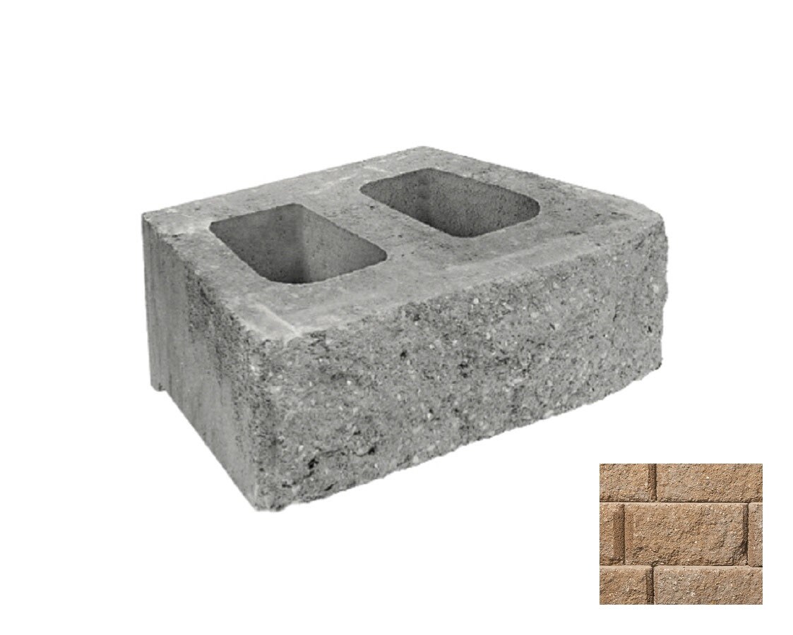 Belgard 16050784 6-in H x 17.75-in L x 9-in D Gascony Tan Concrete Retaining Wall Block