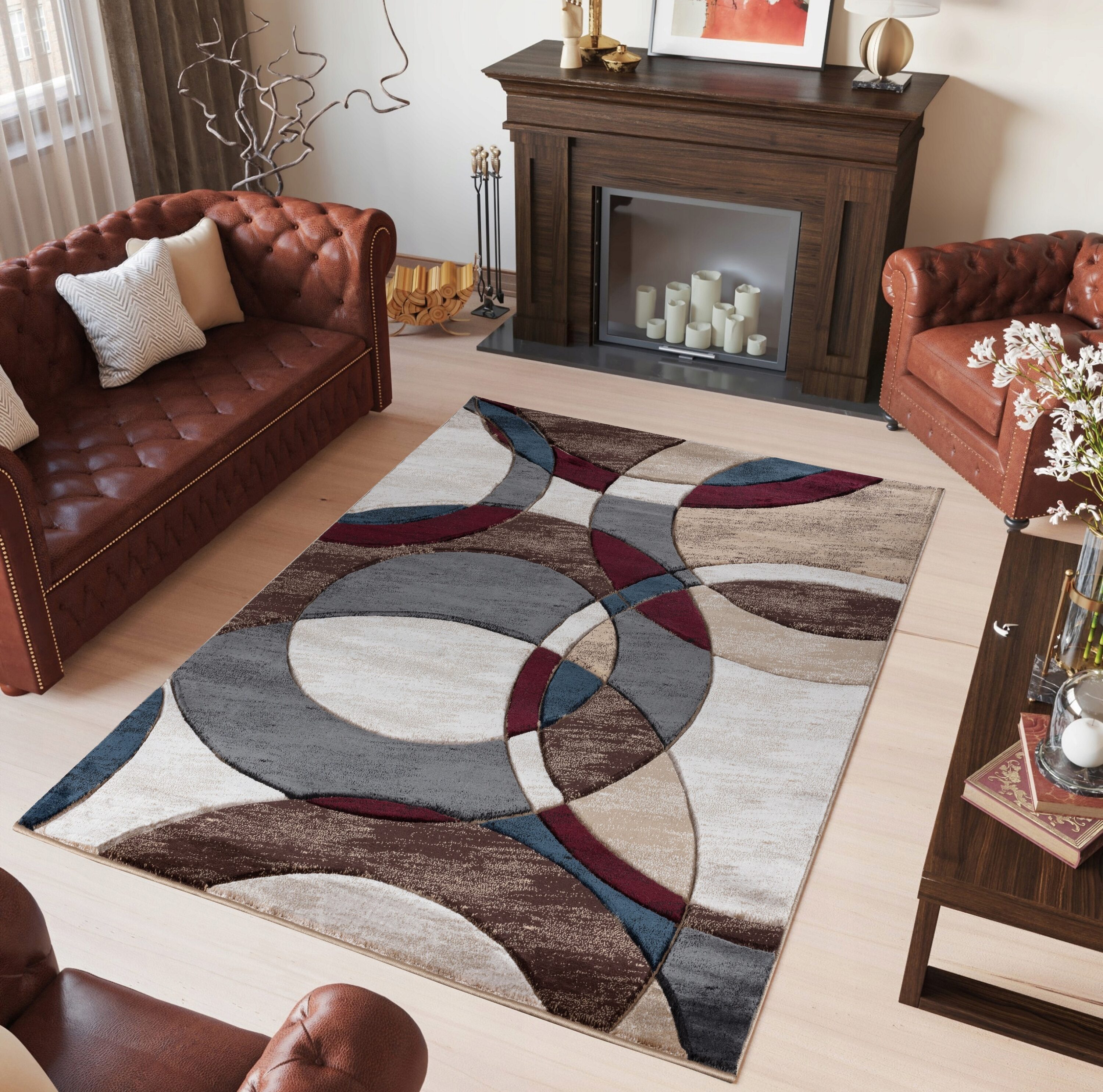 MDA Rugs OR10246 Orelsi 4 x 6 (ft) Polypropylene Brown Rectangular Indoor Abstract Area rug
