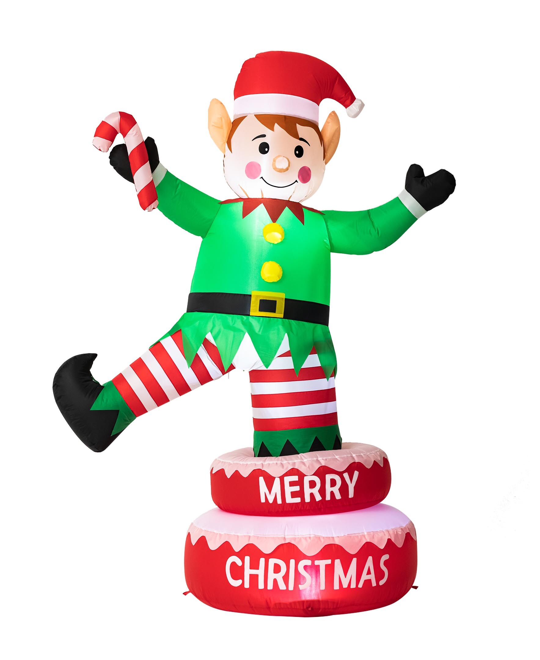 Glitzhome 2005200025 6-Feet Lighted Elf Christmas Inflatable