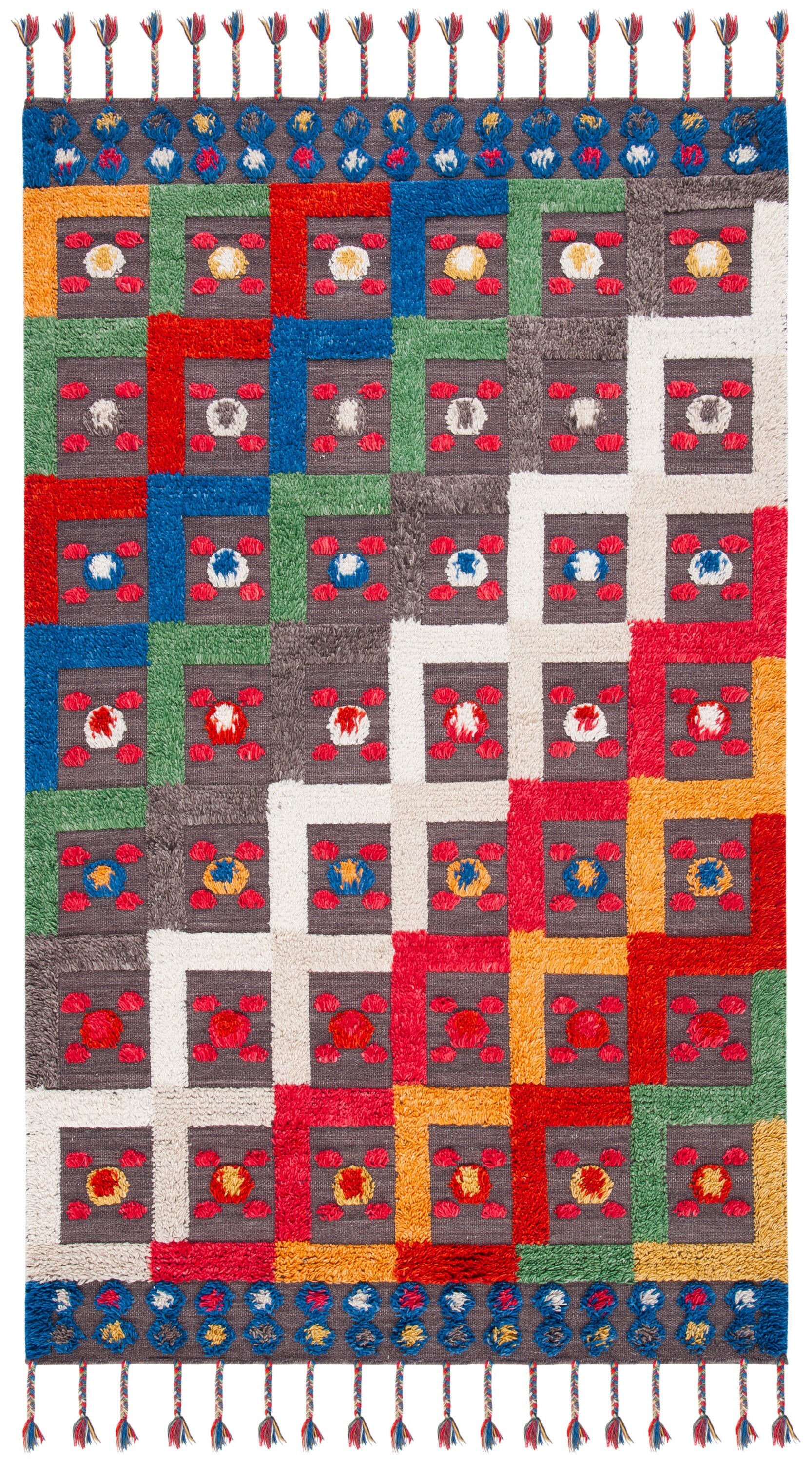 Hand-Tufted Casablanca Blue Wool Shag Rug 8' x 10'