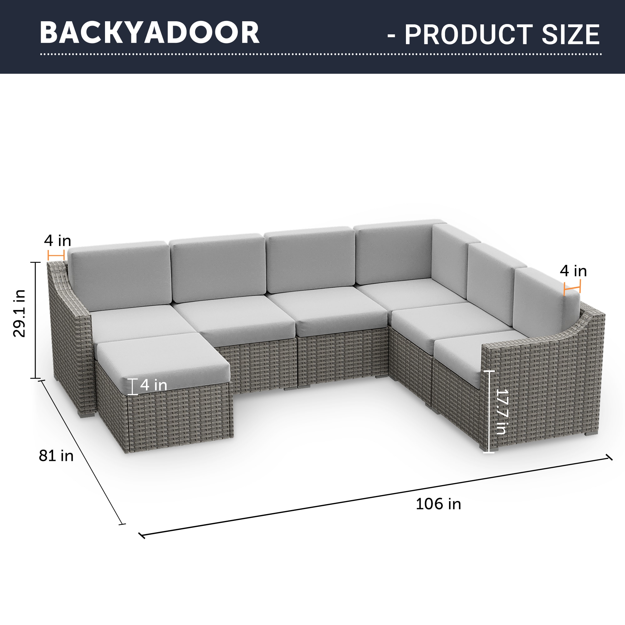  HPO-SF7-GB-WL2 Patio-Sofas-Daybeds - View #2