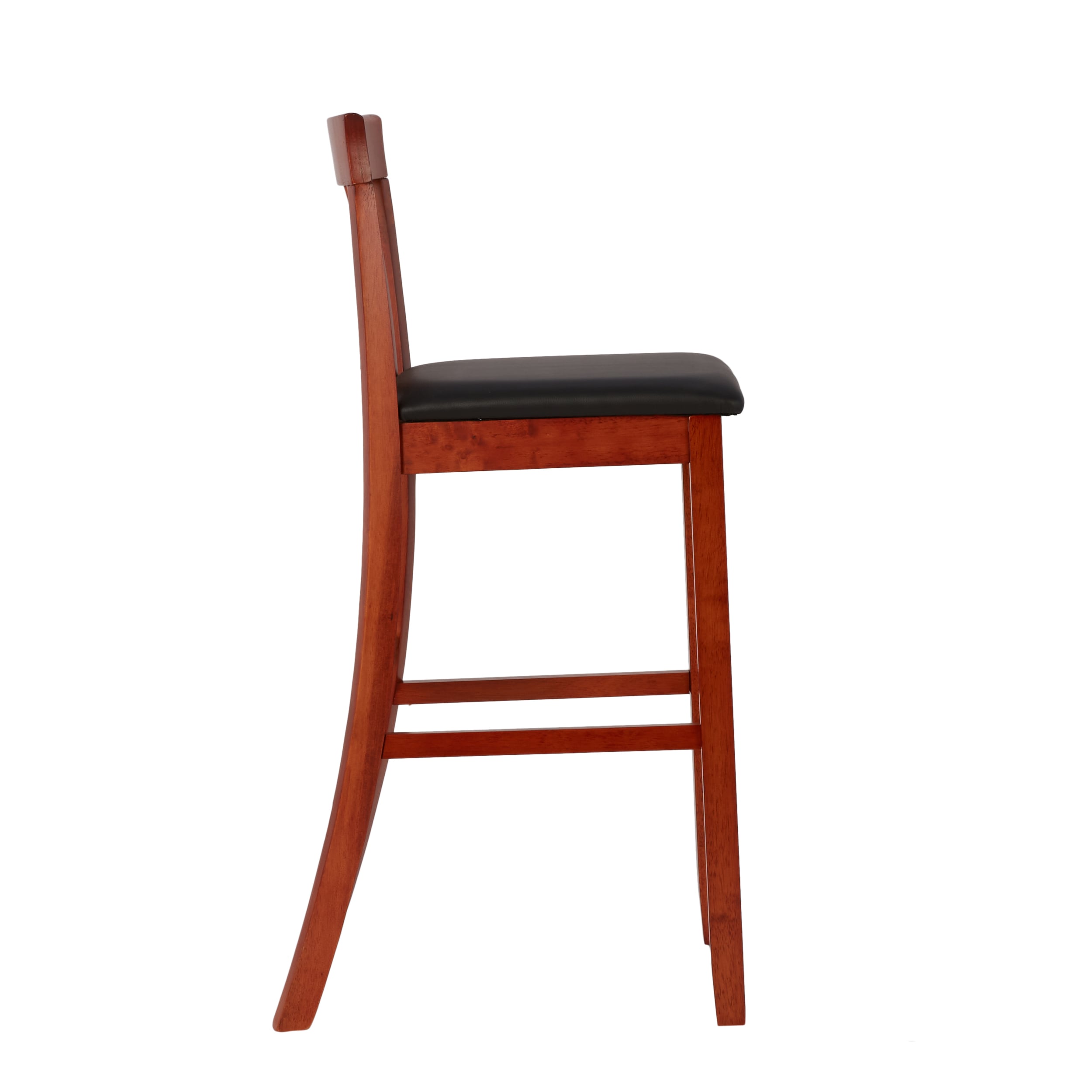 Classic Dark Cherry & Black Faux Leather 31" Craftsman Barstool