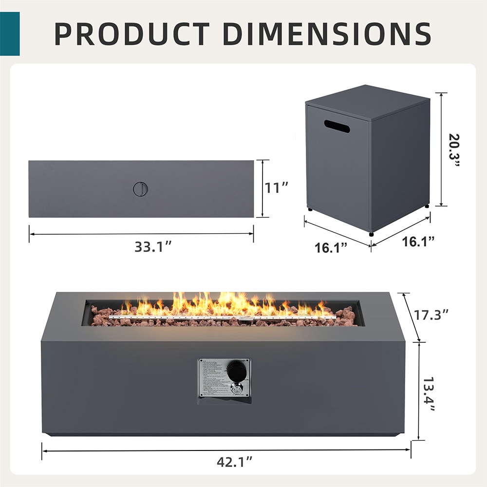 UPHA 42TP-CFX-GREY-WST Outdoor-Gas-Firepits - View #3
