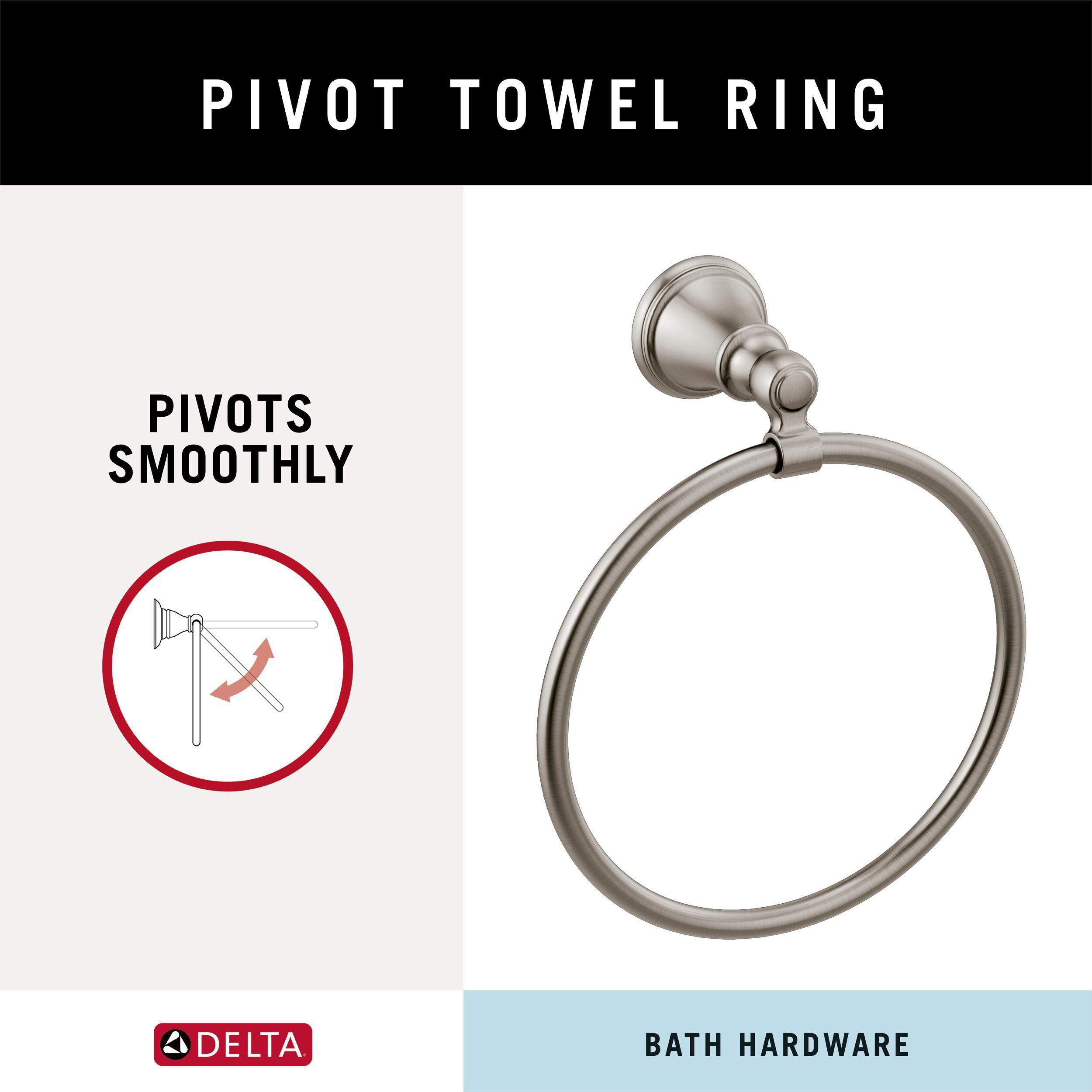 Delta Flynn Brushed Nickel Wall Mount Single Towel Ring