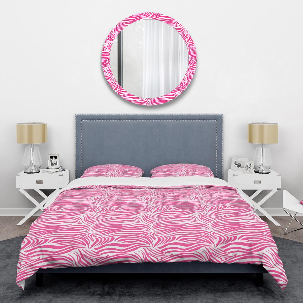 Designart BED24510-Q 3 -Piece Pink Queen Duvet cover Set