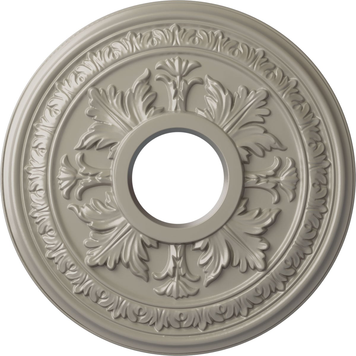 Ekena Millwork CM15BAPWS Baltimore 15.375-in W x 15.375-in L Painted Pearl White Polyurethane Whole Ceiling Medallion