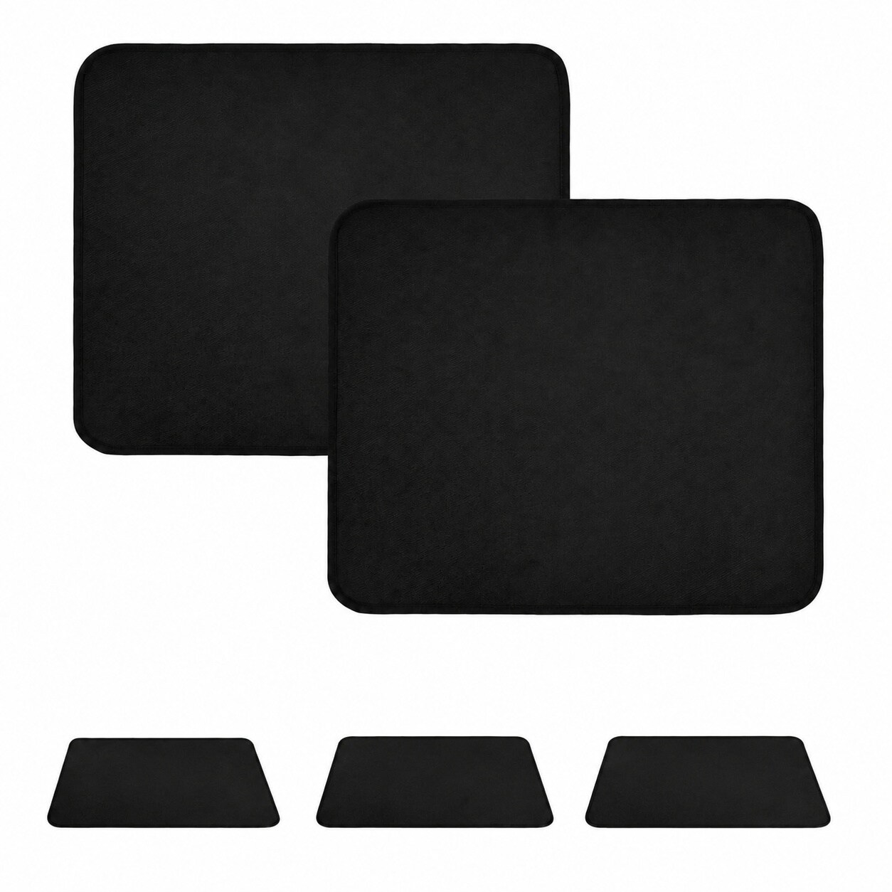 Aoibox  Heat Resistant Countertop Mats 15 x 18 in Fireproof Silicone Coated Fiberglass Pads for Air Fryer 2 Pack Black