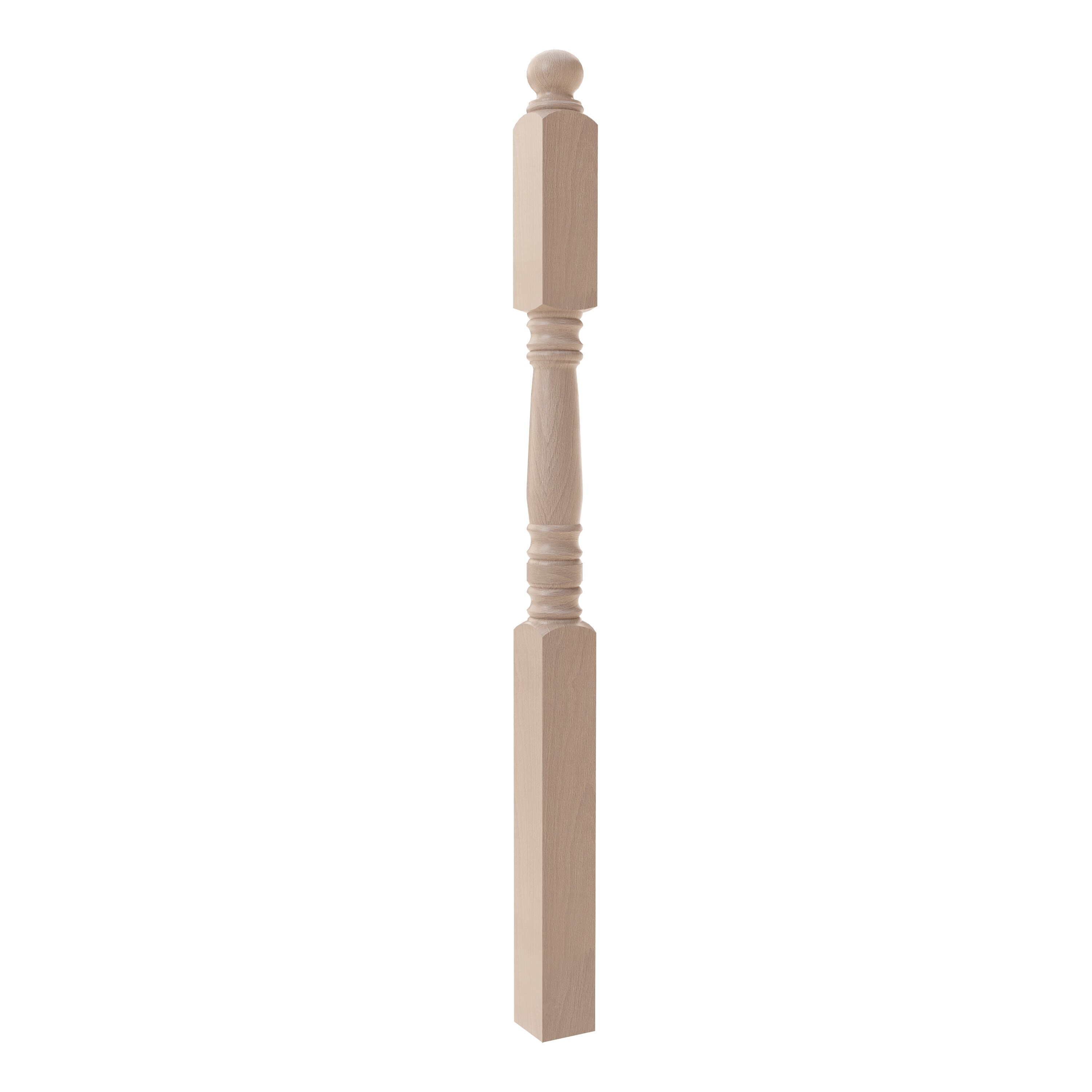 Crown Heritage Hampton 3.5-in x 56-in Unfinished Beechwood Landing Stair Newel Post #4434503