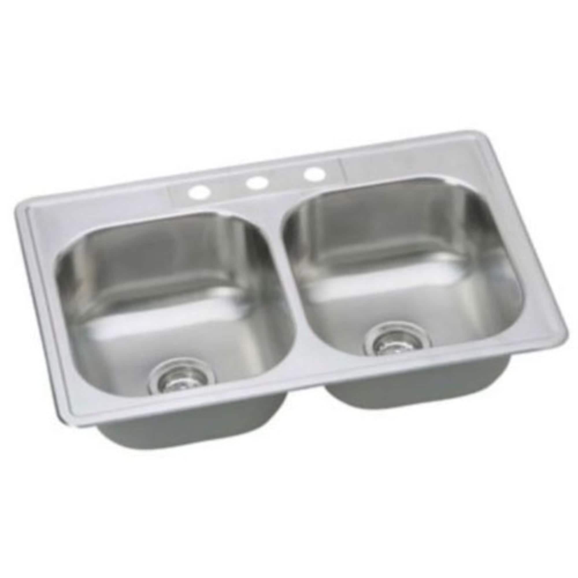 33'' Stainless Steel Double Bowl Drop-In Kitchen Sink