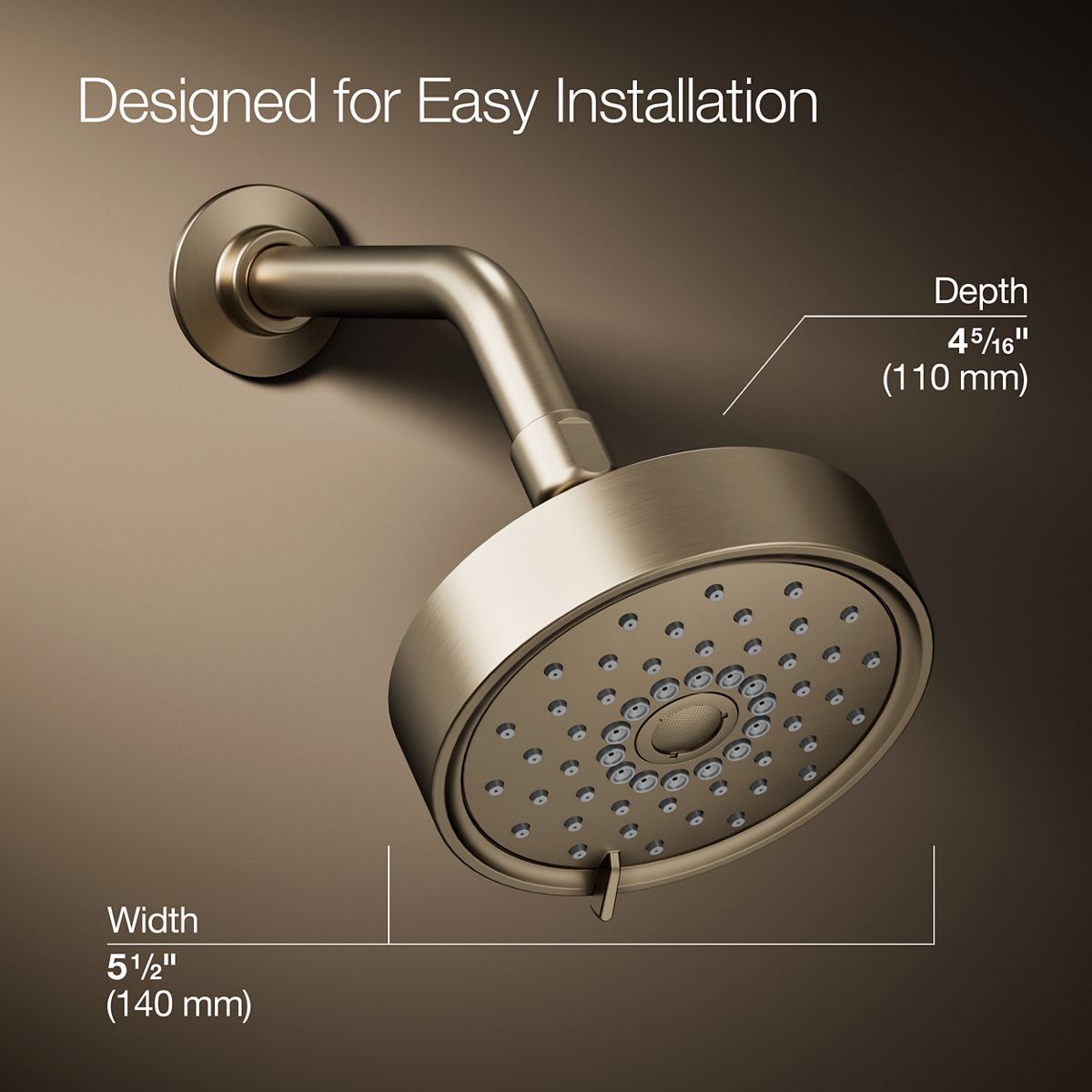 KOHLER K-22170-G-BV Fixed-Showerhead - View #3