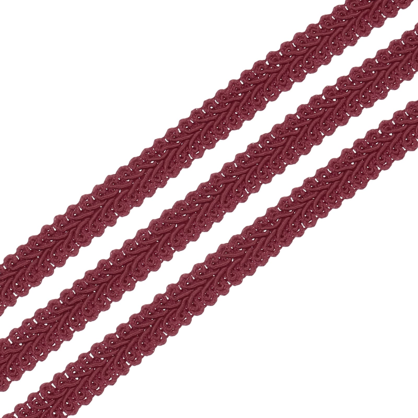 Unique Bargains 1/2Inch x 13 Yards Gimp Braid Trim Woven Fabric Ribbon Polyester Curtain Upholstery Trim for DIY Craft Sewing Accessories Costume Home Decoration Wine Red #S25112001UX7778