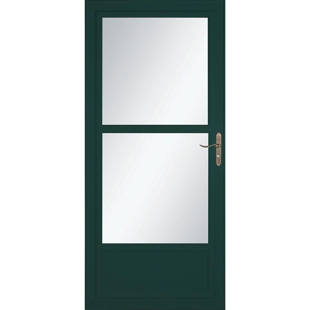 LARSON Tradewinds 36-in x 81-in Green Mid-View Aluminum Storm Door