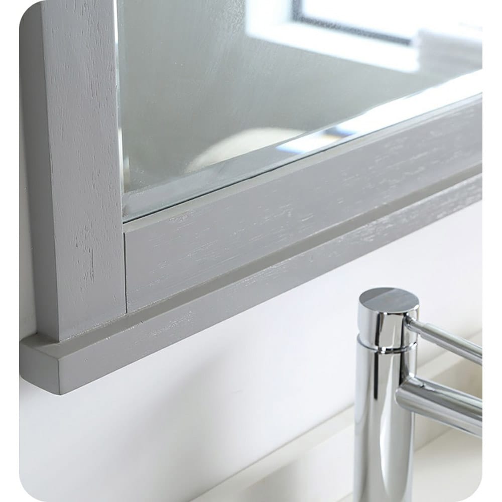 Gray Double Freestanding Wood Bathroom Vanity Cabinet
