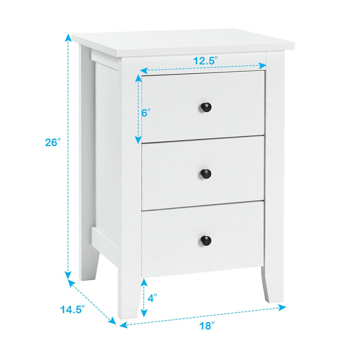 Goplus White Nightstand in the Nightstands department at Lowes.com