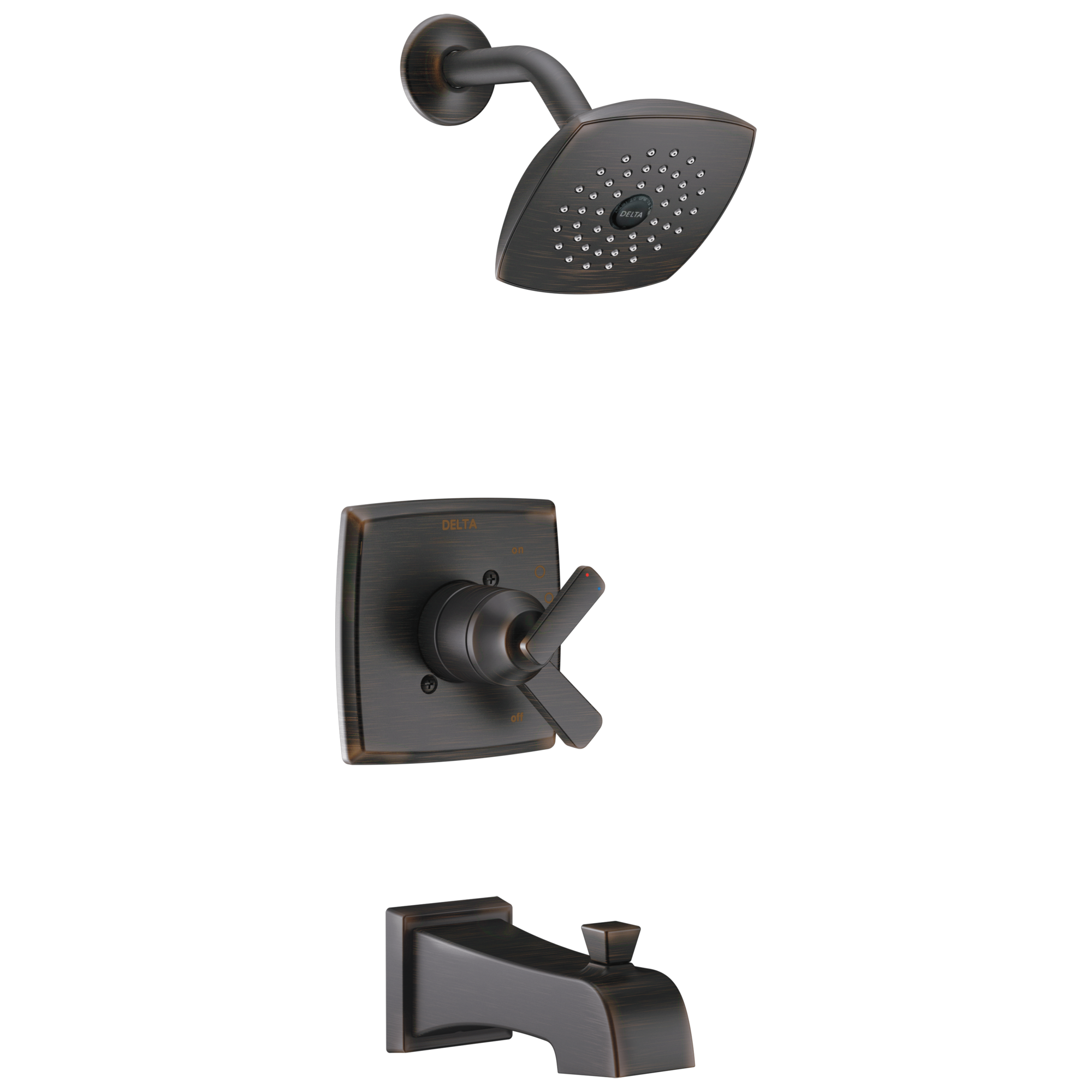 Delta T17464-RB Ashlyn Venetian Bronze 2-handle Single function 5.25-Inches Round Bathtub and shower Faucet