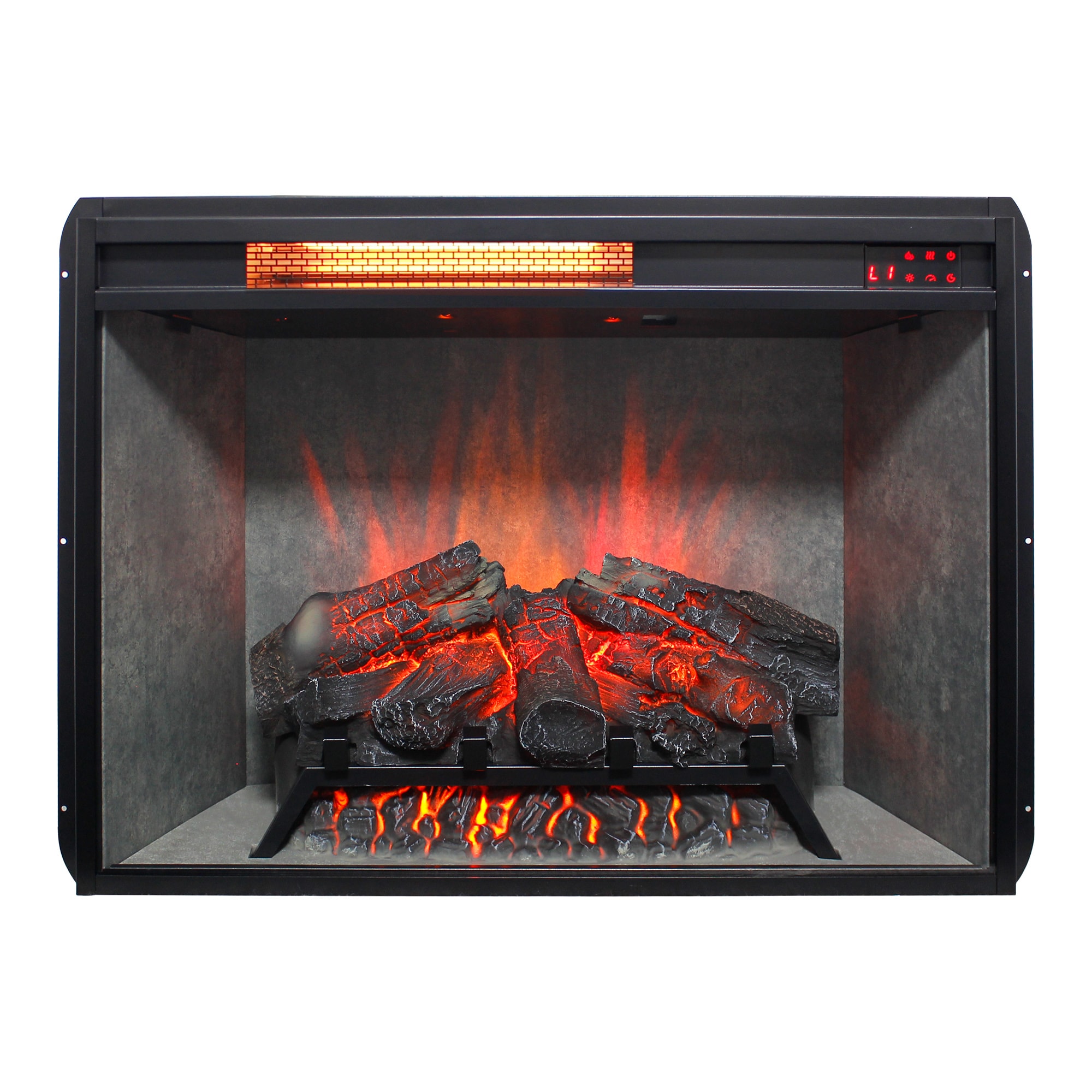 ToolCat 28 in infrared Electric Fireplace insert, Touch Panel Home Decor Heater,Realistic flames, 4 colors and 5 levels to adjust #LWLR-1-70-EF