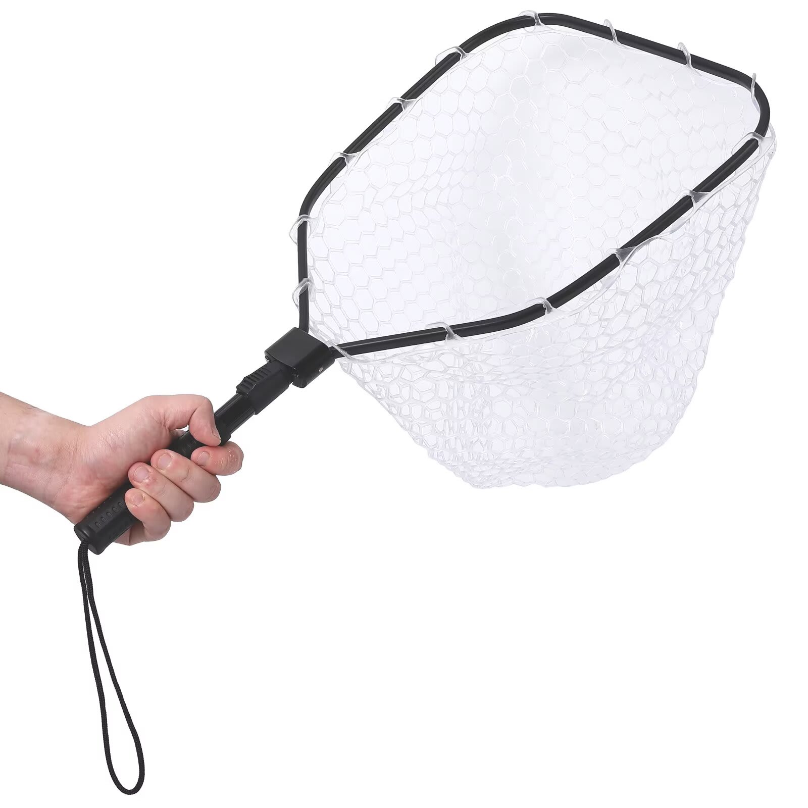 WhizMax Foldable Fly Fishing Net Trout Fishing Landing Net with Anti-Slip Collapsible Pole Handle Easy Catch and Release Fishing Net for Salmon Fly Kayak Bass #JXNAG-POU-0AC1Q4AW