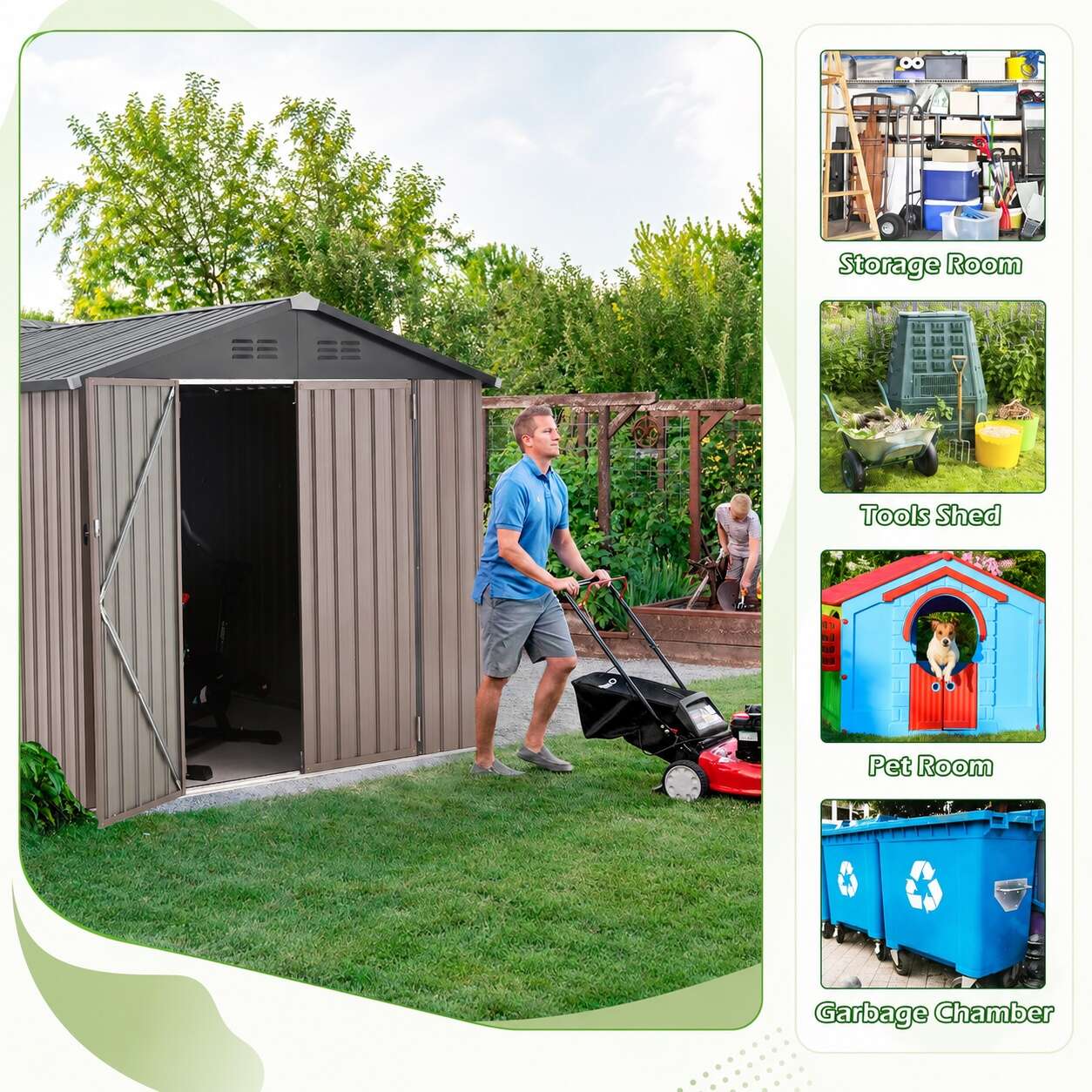 YODOLLA 16305GR-Y-LS02 Metal-Storage-Buildings-Sheds - View #4