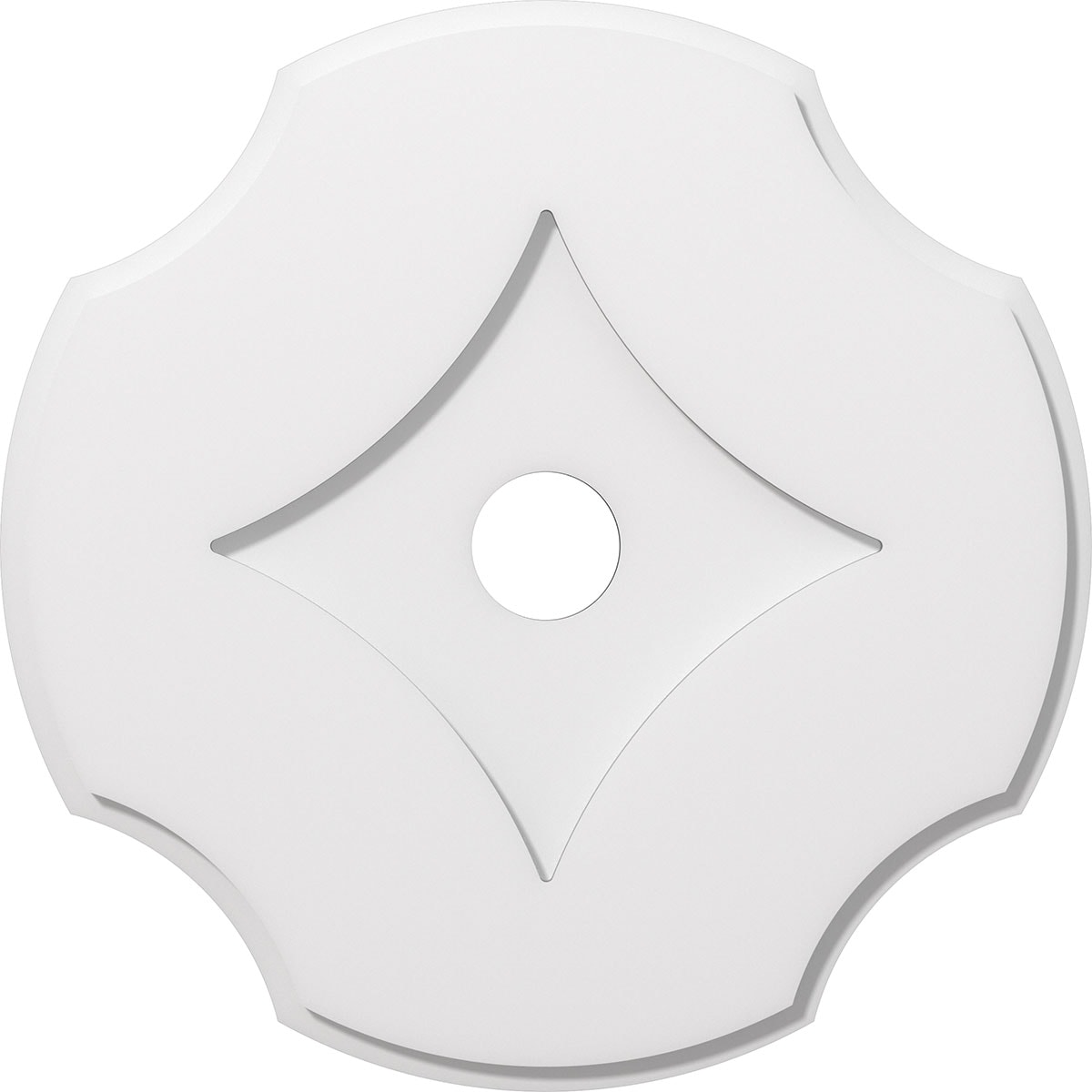 Ekena Millwork CMP22PL-03000 Percival 22-in W x 22-in L Contemporary White PVC Whole Ceiling Medallion