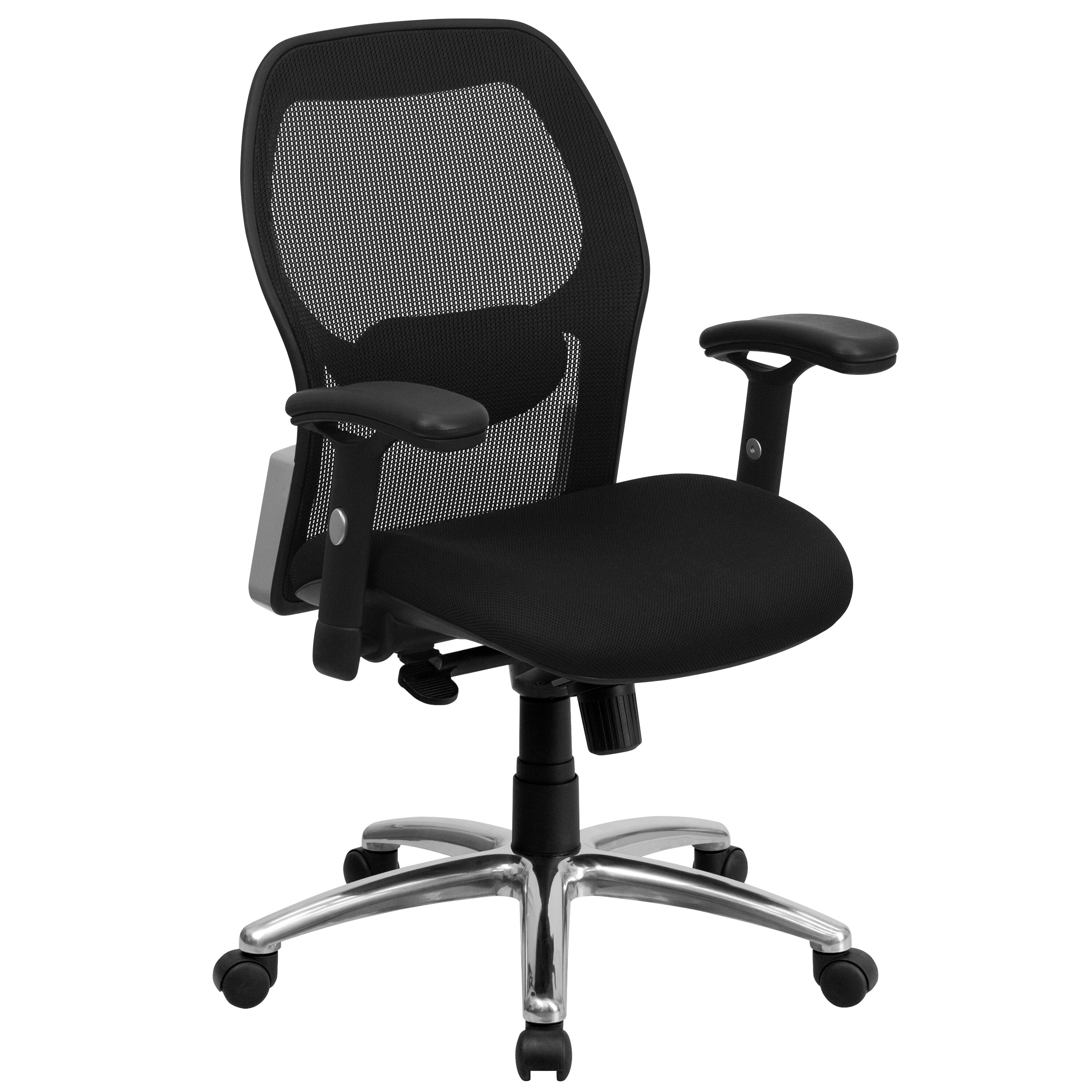 Emma + Oliver Mid-Back Black Mesh Executive Office Chair with Knee Tilt ...